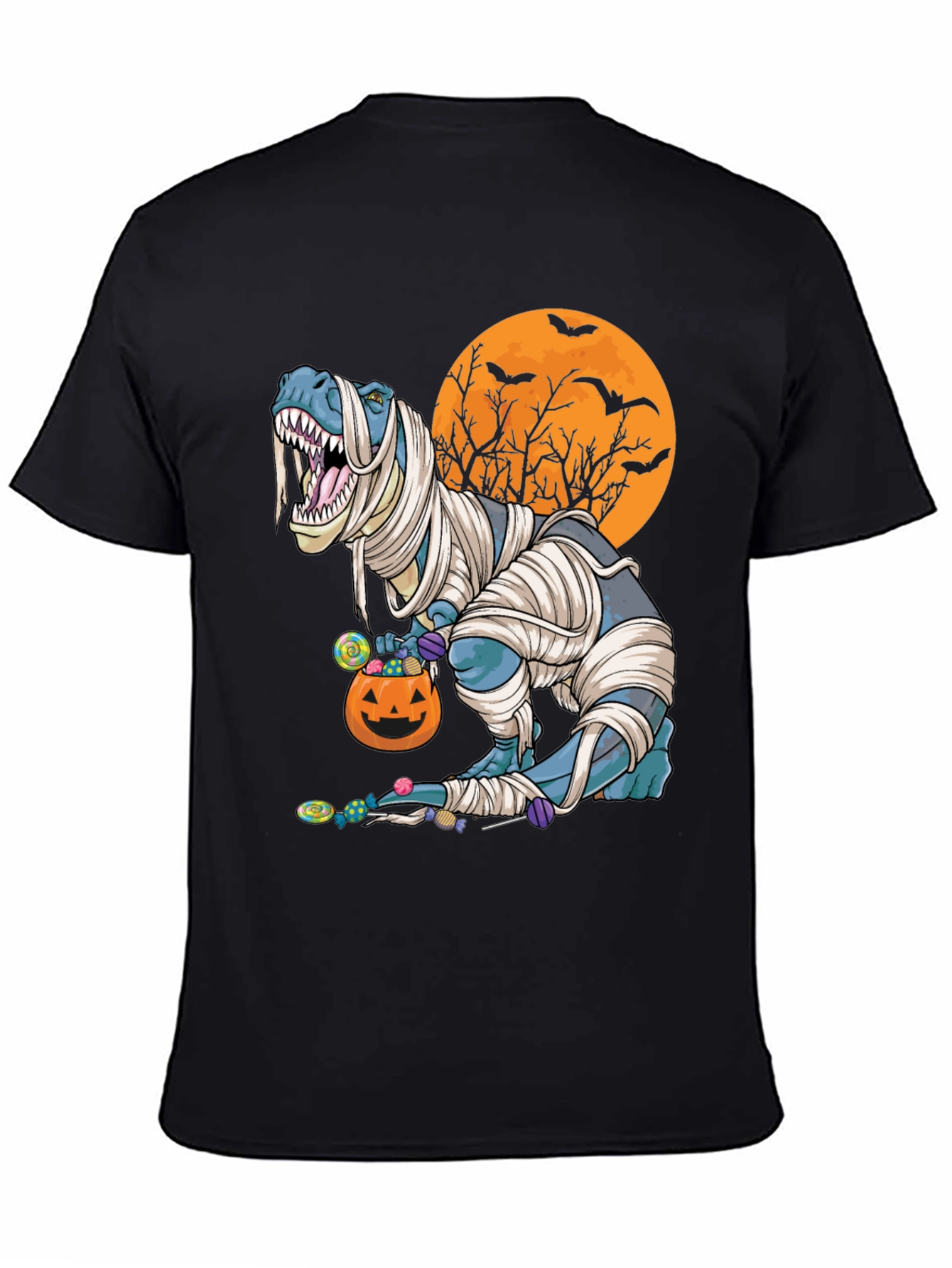 Halloween Mummy T-Rex Graphic Tee