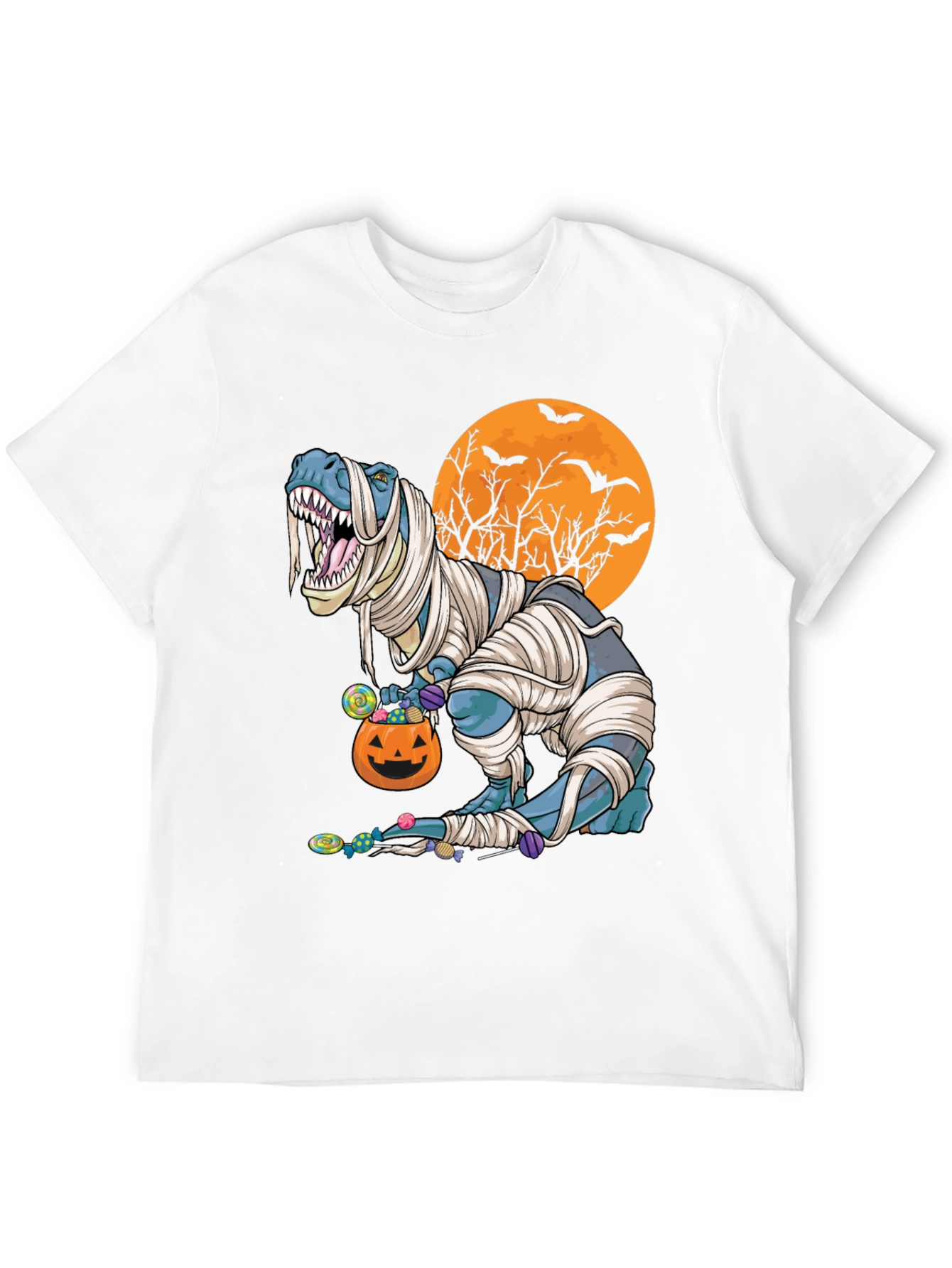Halloween Mummy T-Rex Graphic Tee