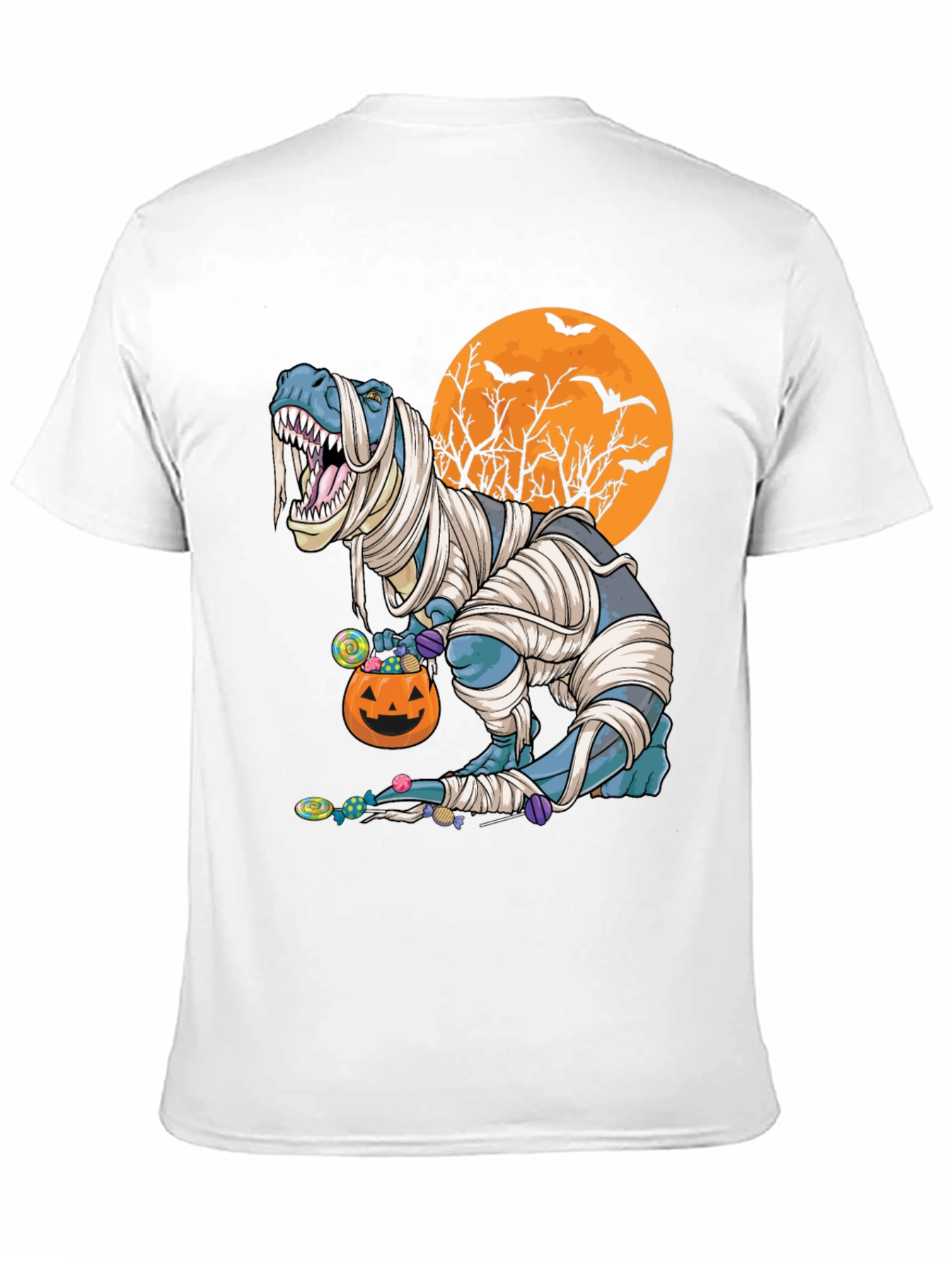 Halloween Mummy T-Rex Graphic Tee