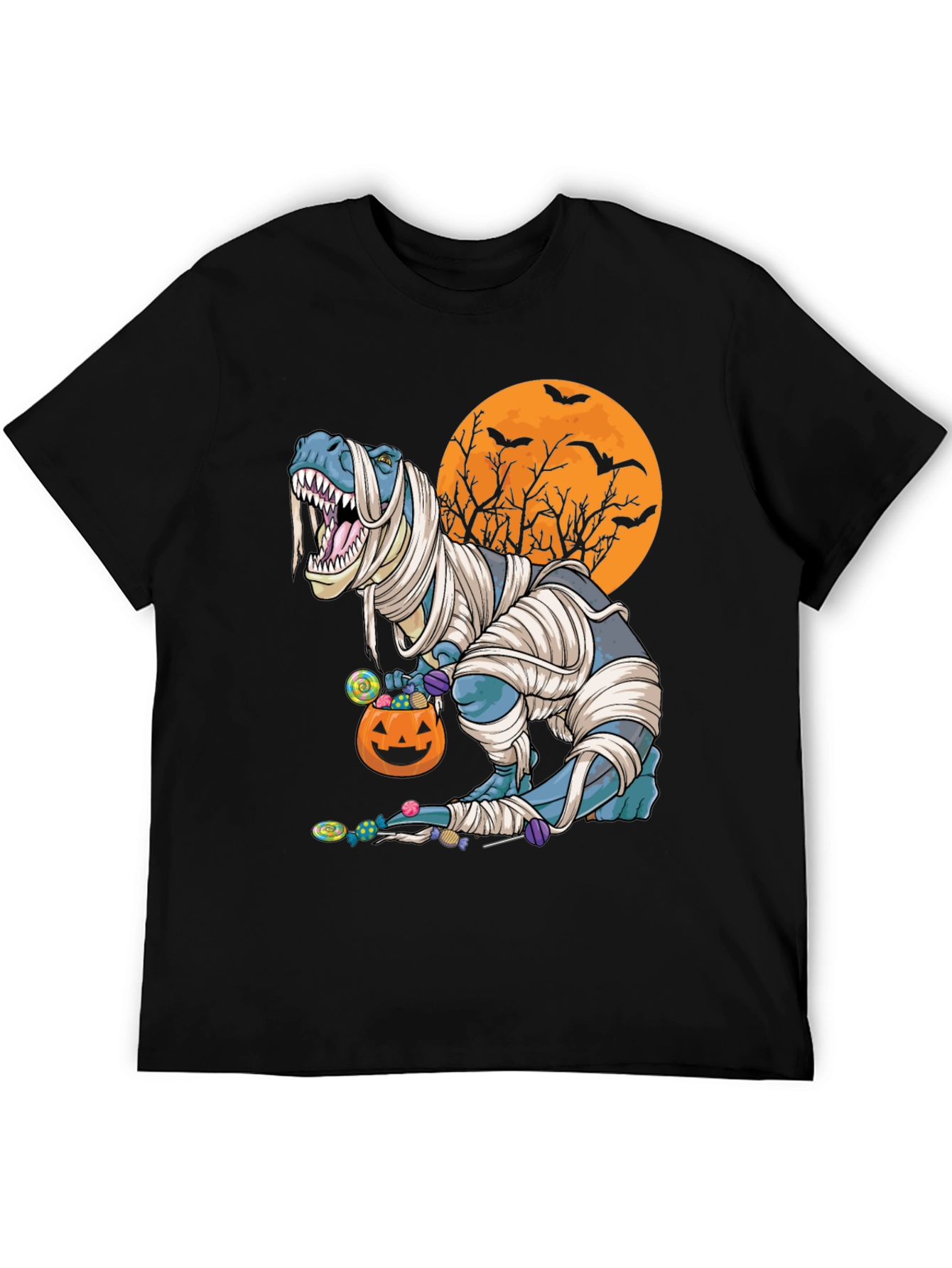 Halloween Mummy T-Rex Graphic Tee