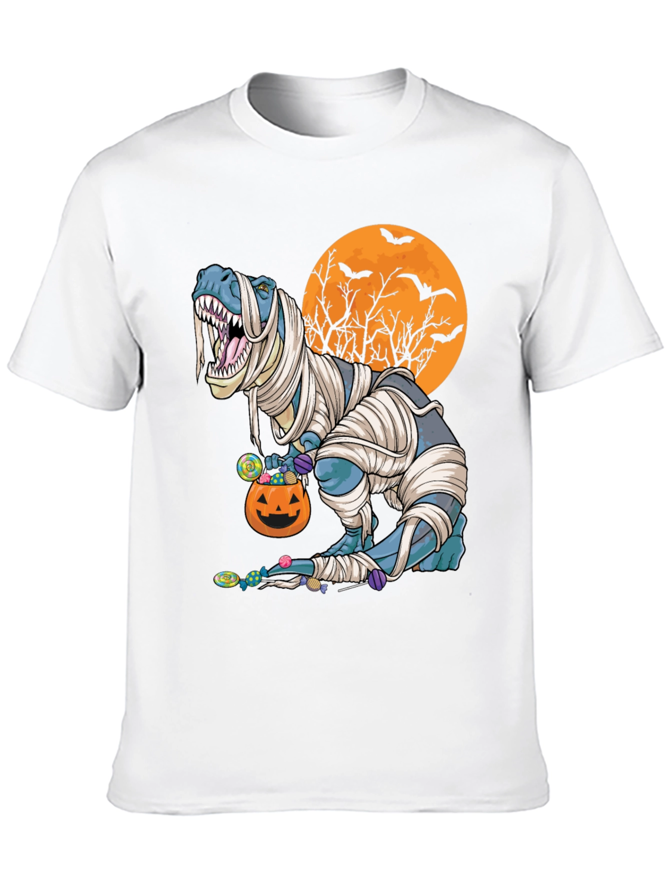 Halloween Mummy T-Rex Graphic Tee