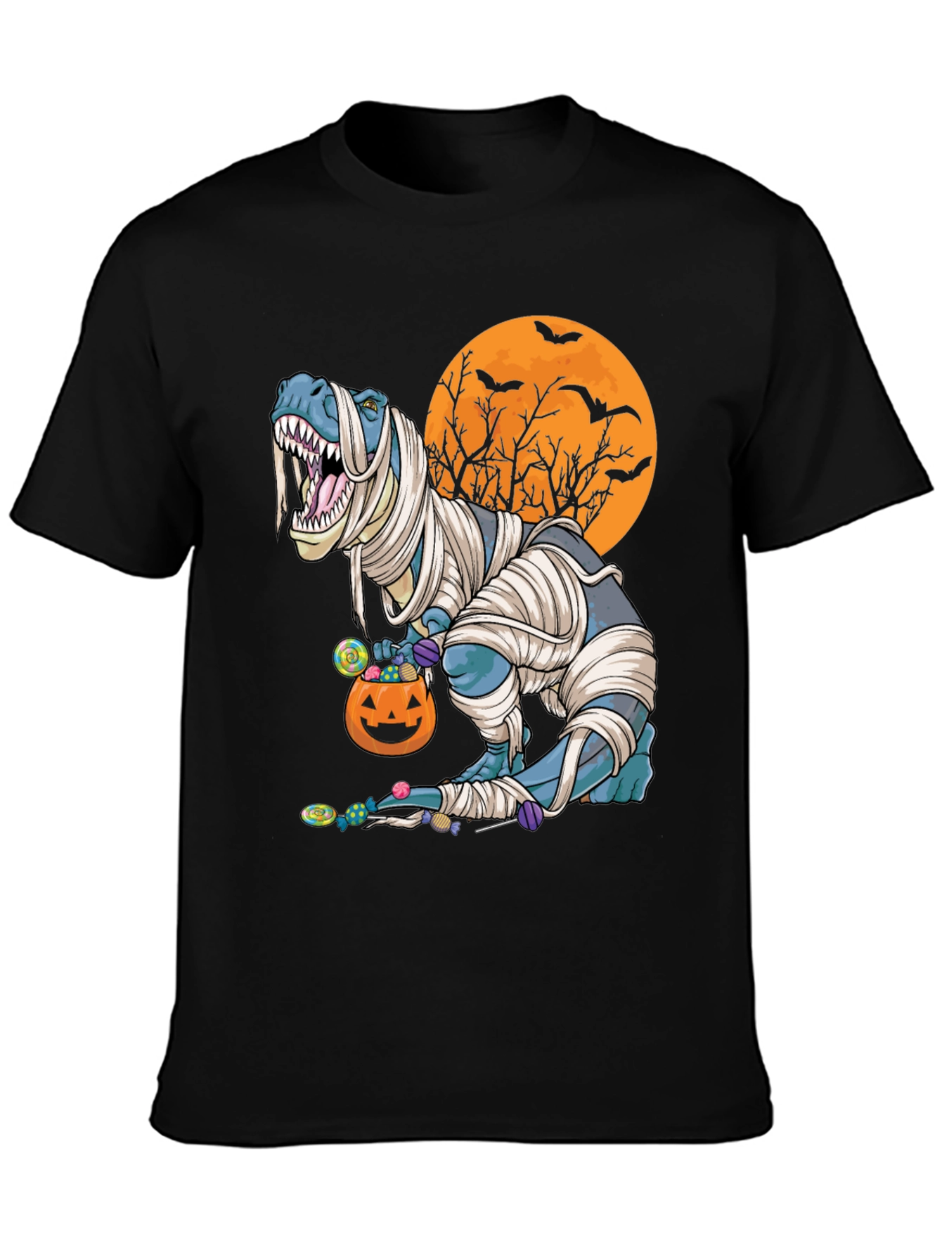 Halloween Mummy T-Rex Graphic Tee