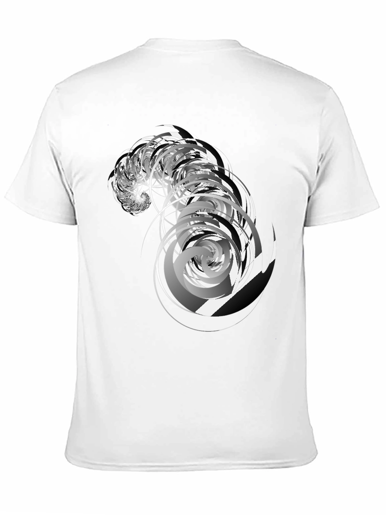 Abstract Swirl Graphic Black T-Shirt