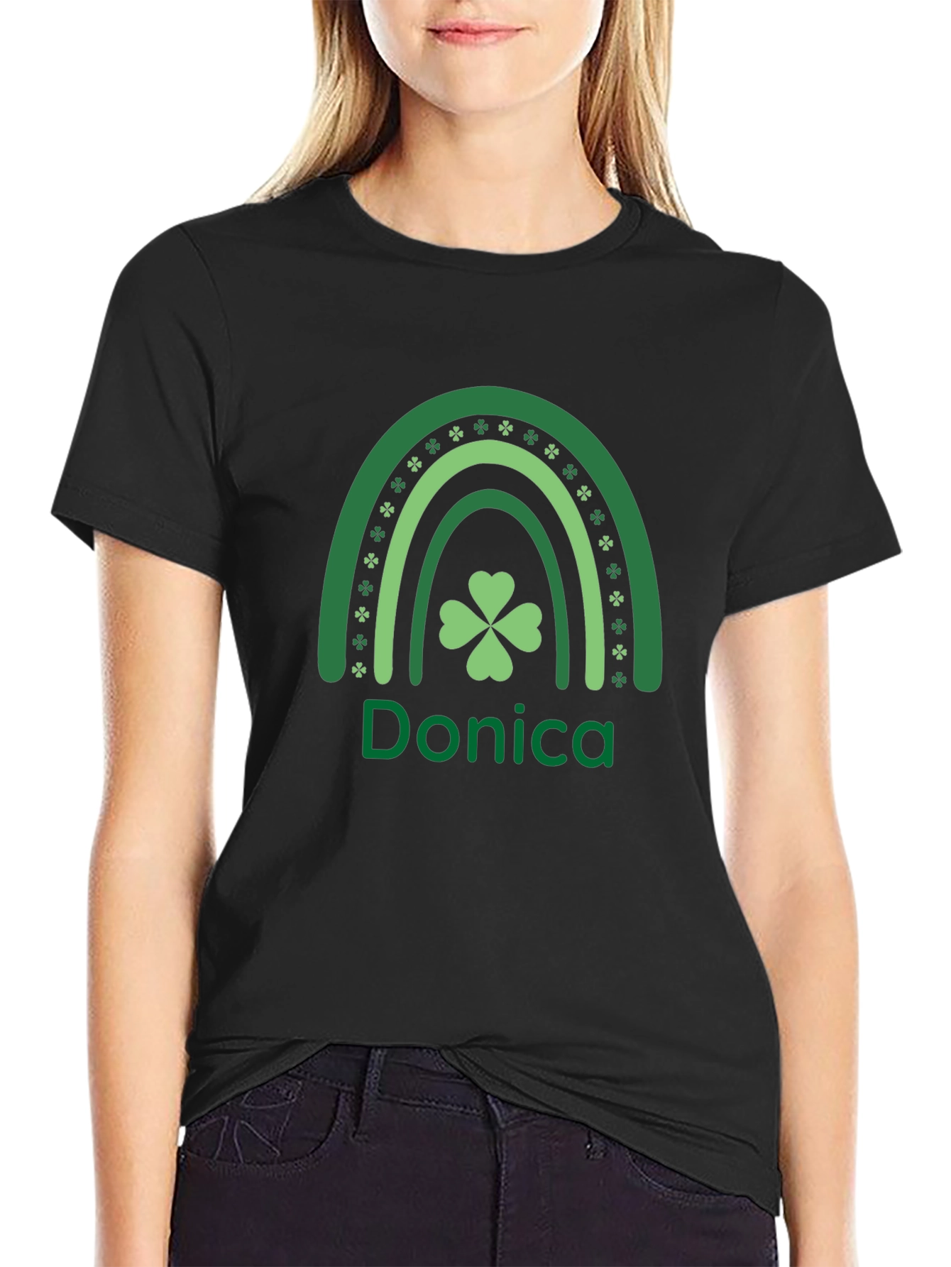 St. Patricks Day Personalized Shamrock Rainbow T-Shirt