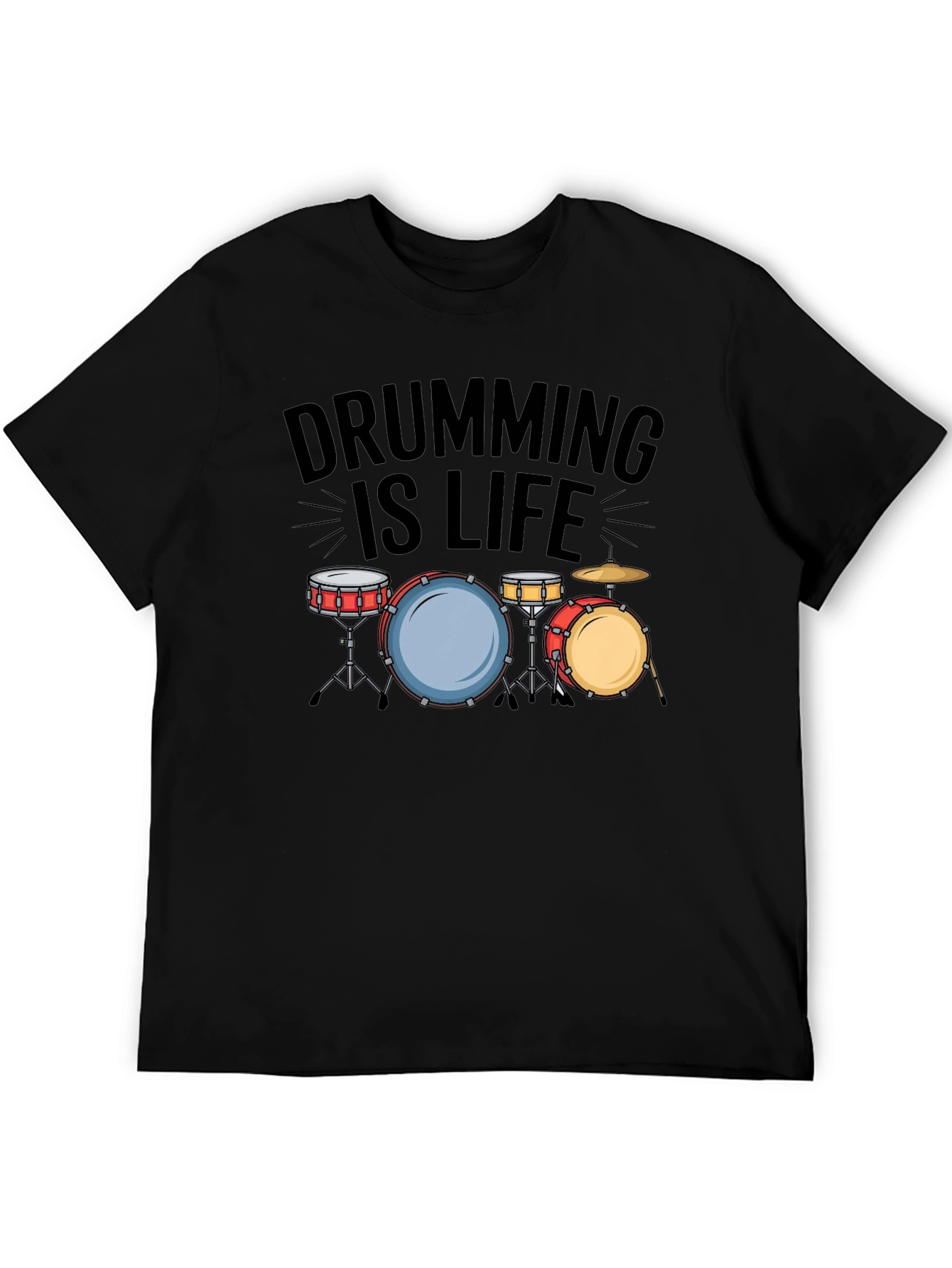 Drumming is Life Black T-Shirt - Musician Tee