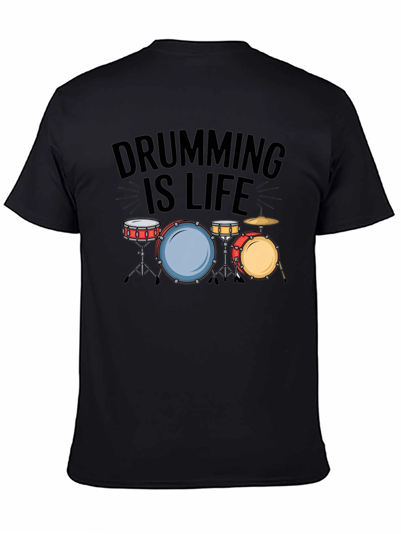 Drumming is Life Black T-Shirt - Musician Tee