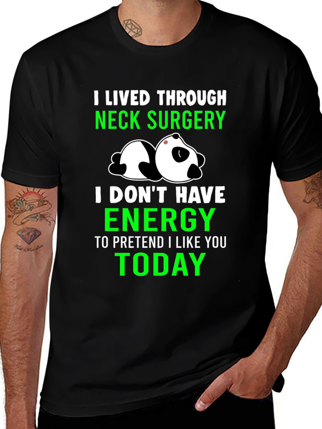 Neck Surgery Survivor Panda T-Shirt