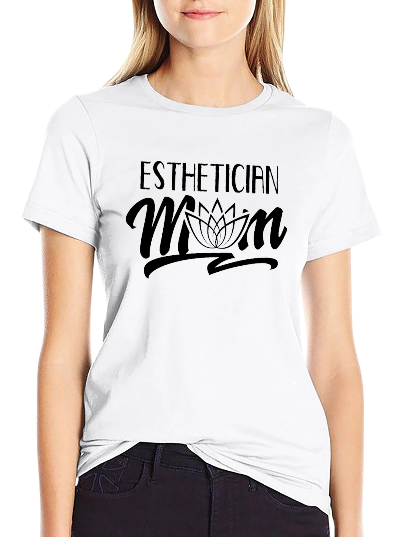 Esthetician Mom Black Graphic Tee