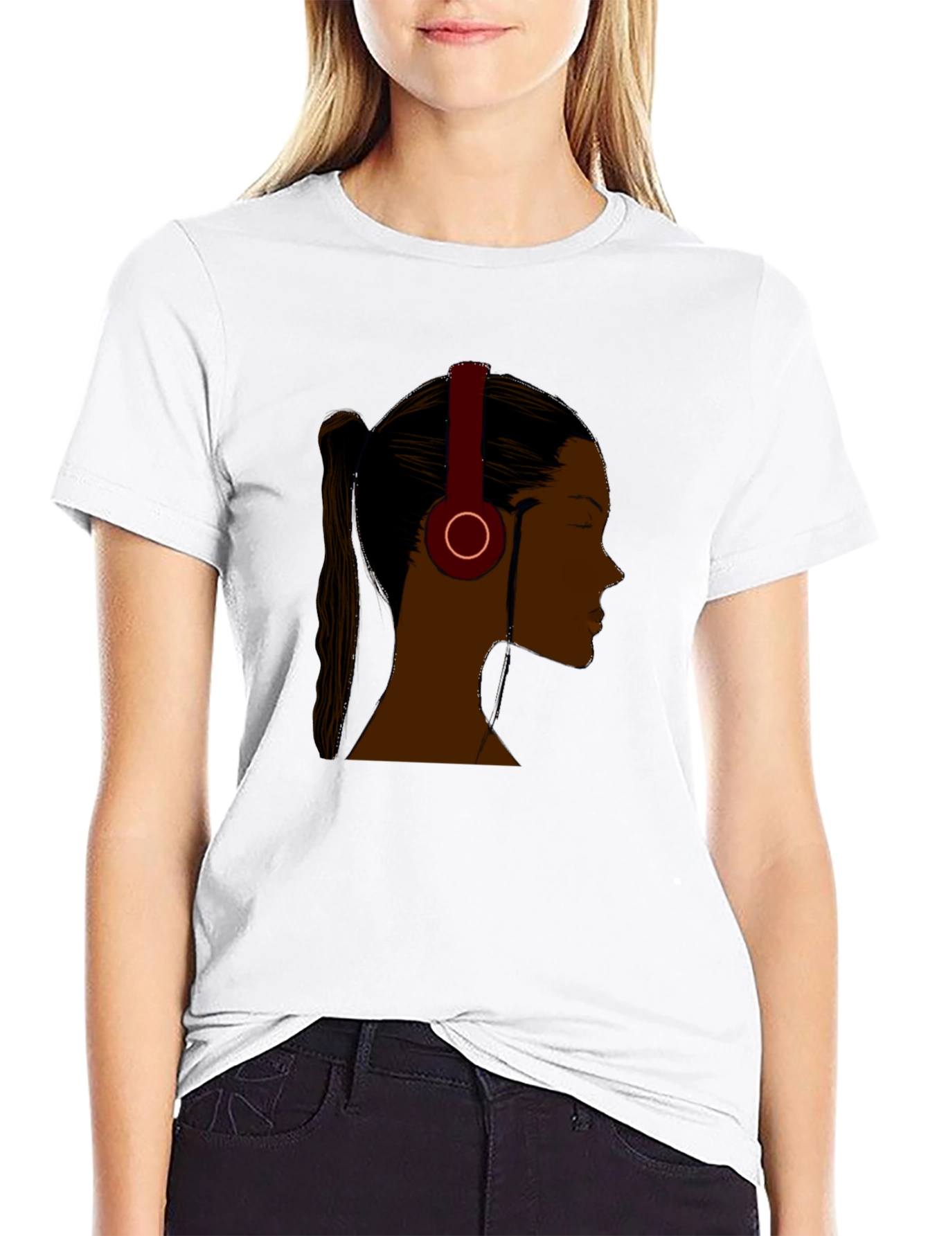 Headphones Tee - Stylish Graphic Print Comfort