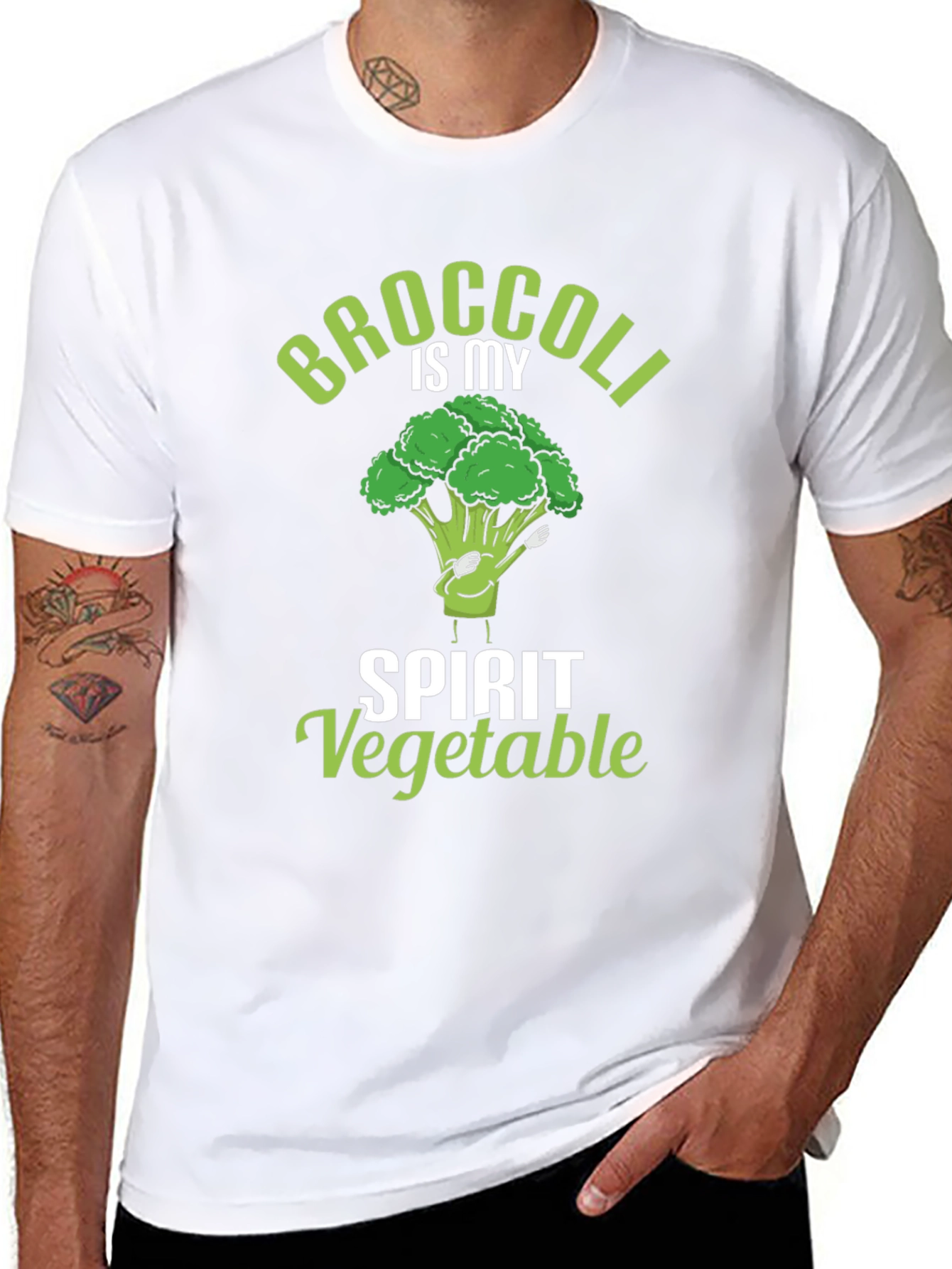 Broccoli is My Spirit Vegetable Black T-Shirt