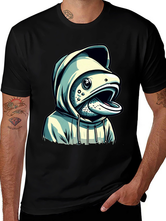 Hooded Fish Graphic T-Shirt