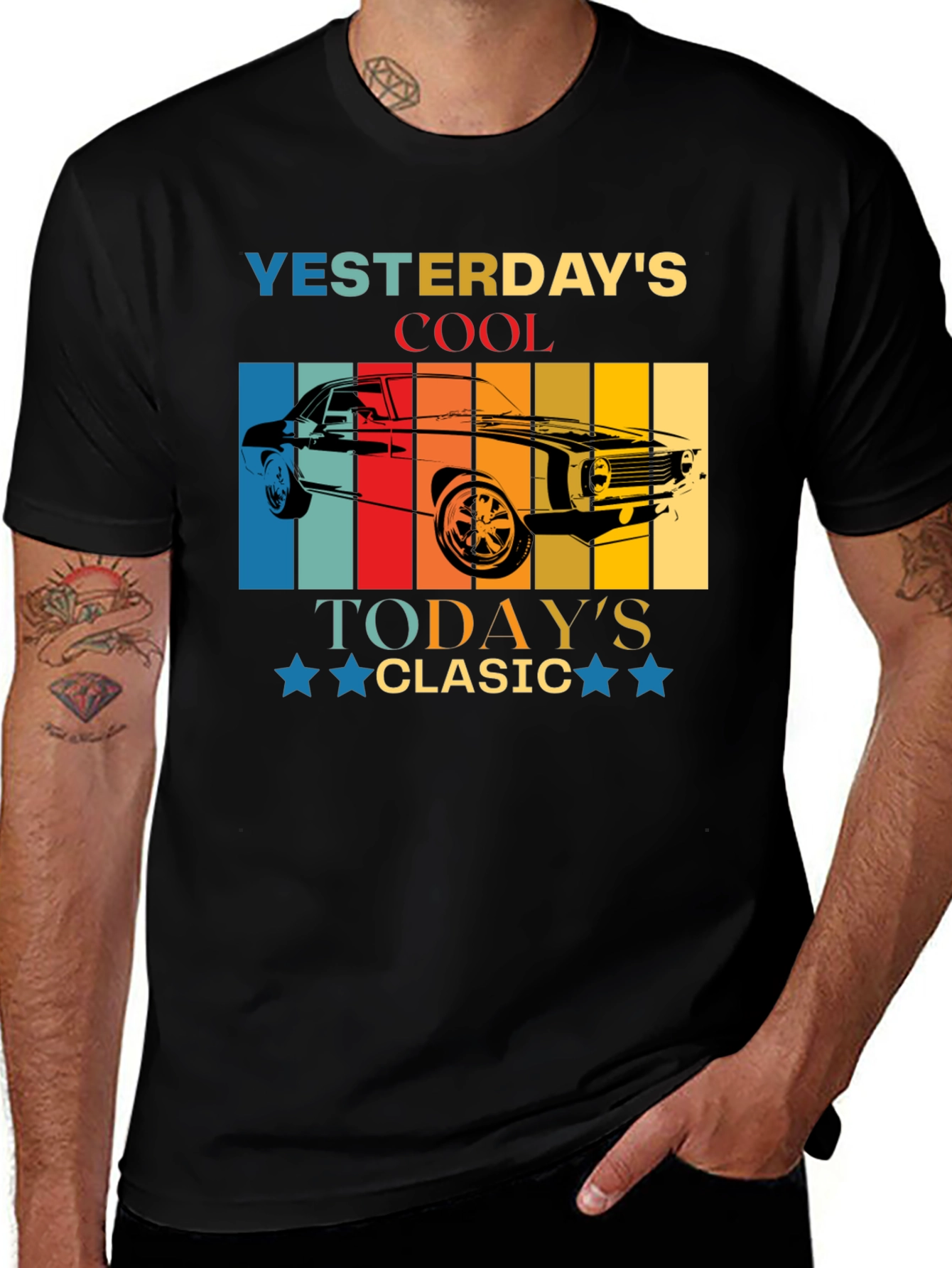 Yesterdays Cool Car Graphic T-Shirt