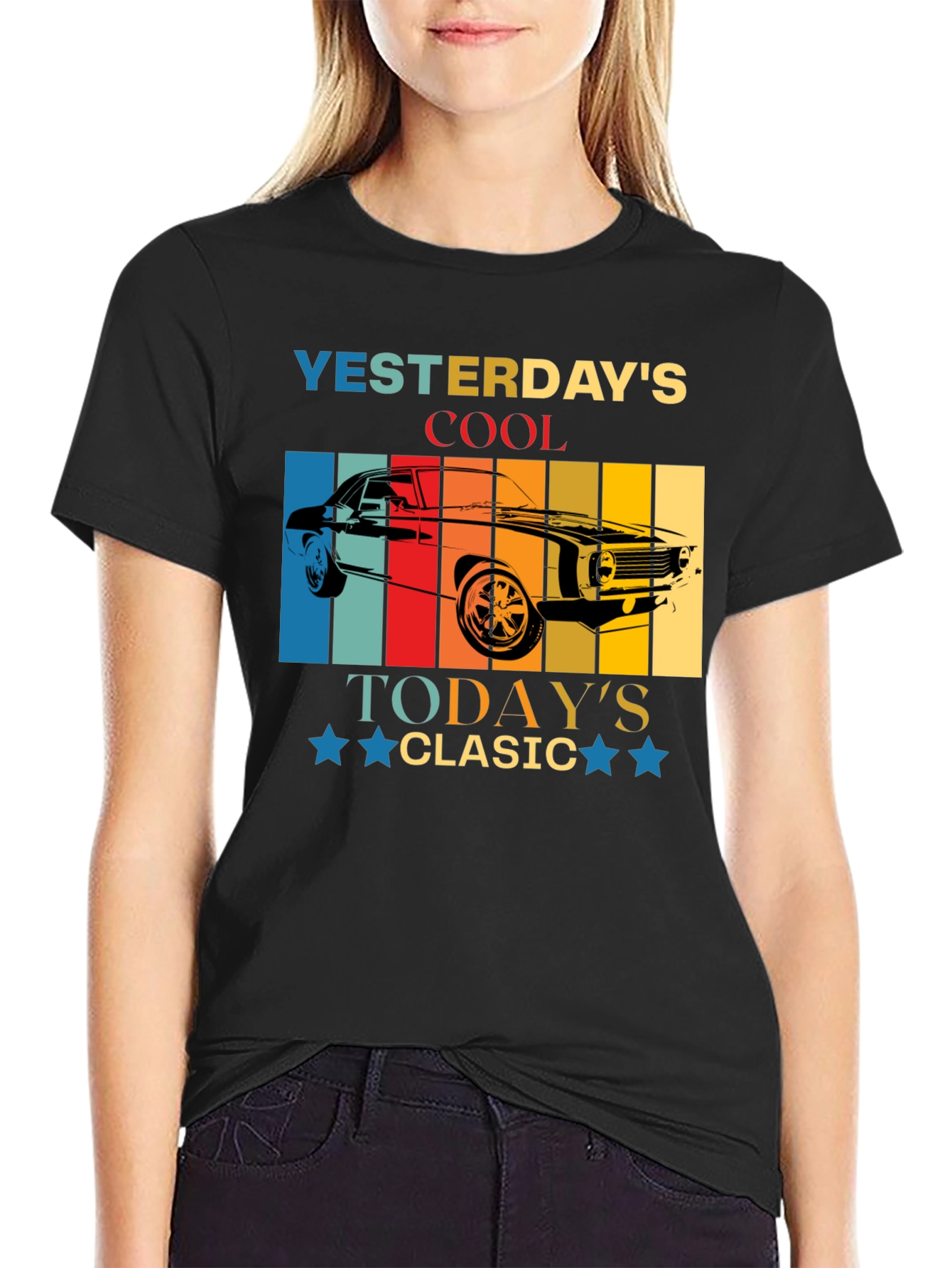 Yesterdays Cool Car Graphic T-Shirt