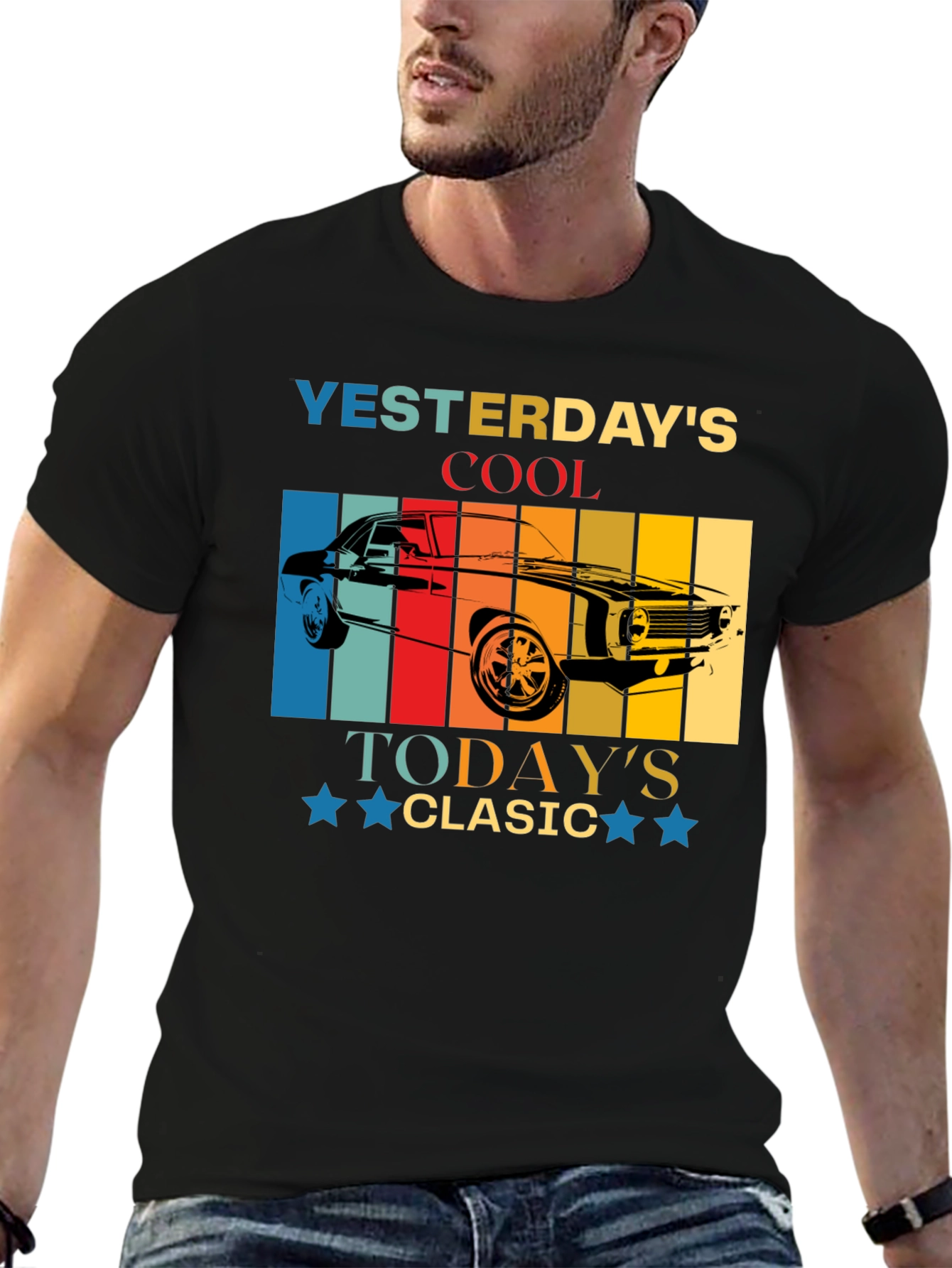 Yesterdays Cool Car Graphic T-Shirt