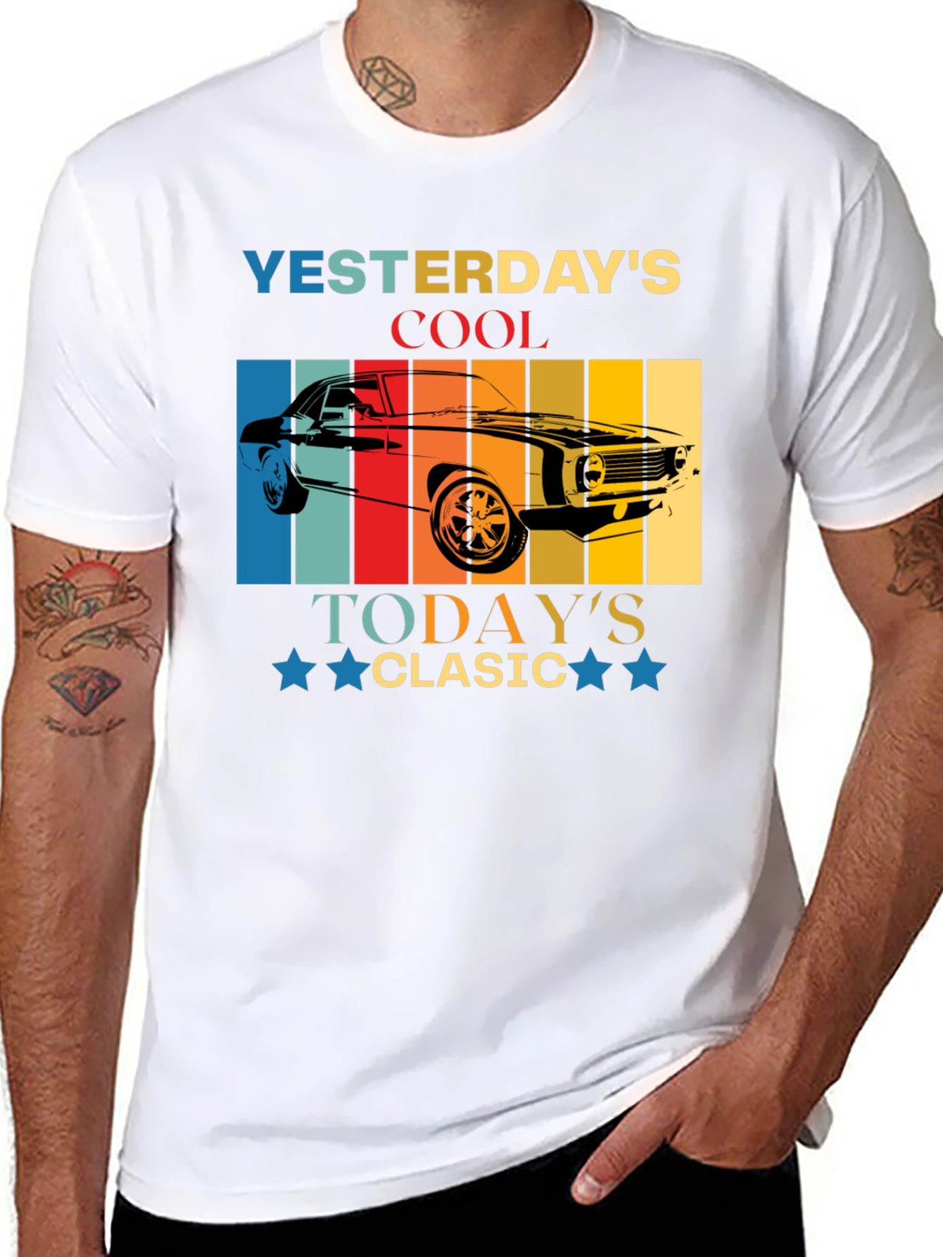 Yesterdays Cool Car Graphic T-Shirt