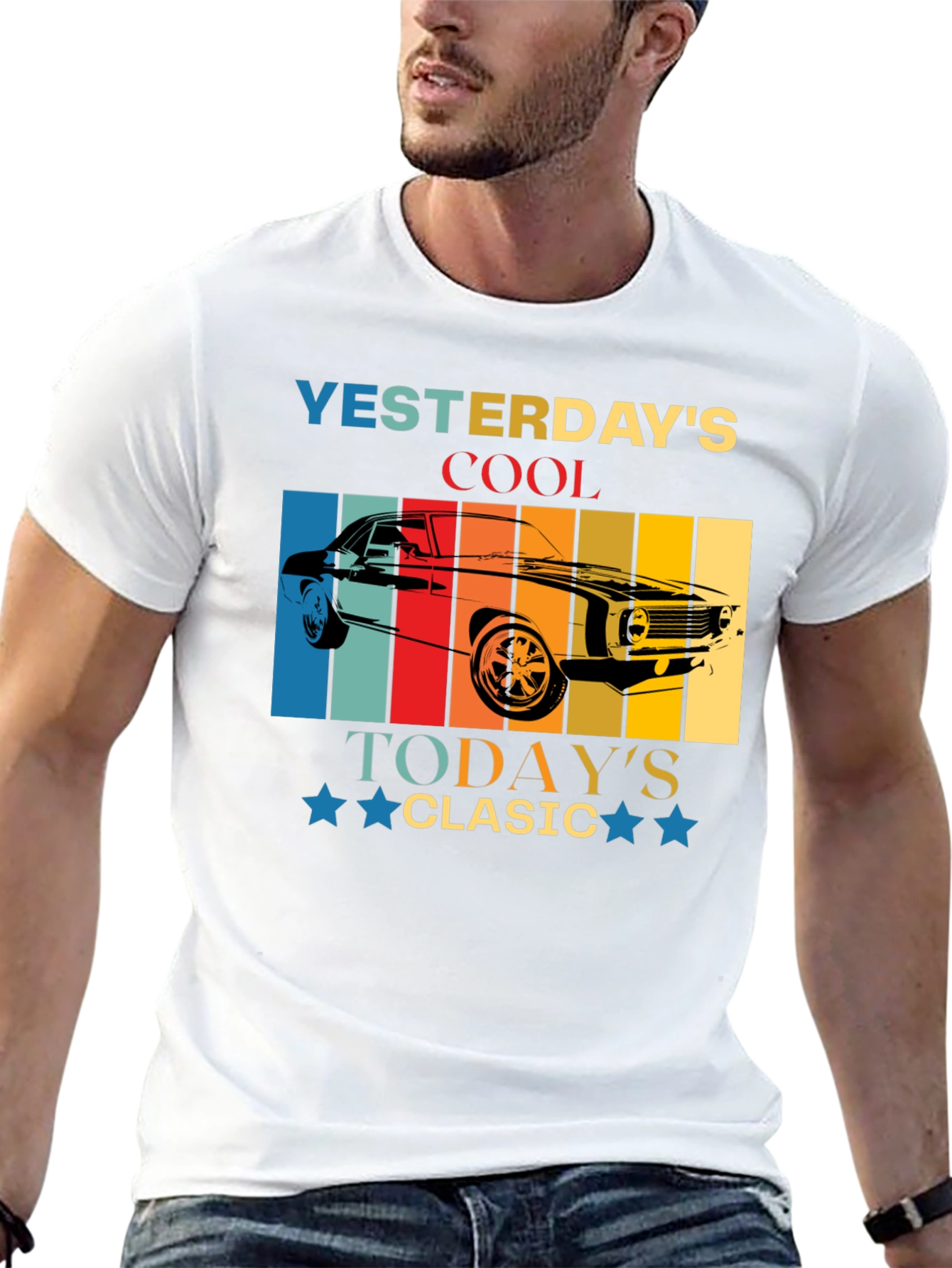 Yesterdays Cool Car Graphic T-Shirt