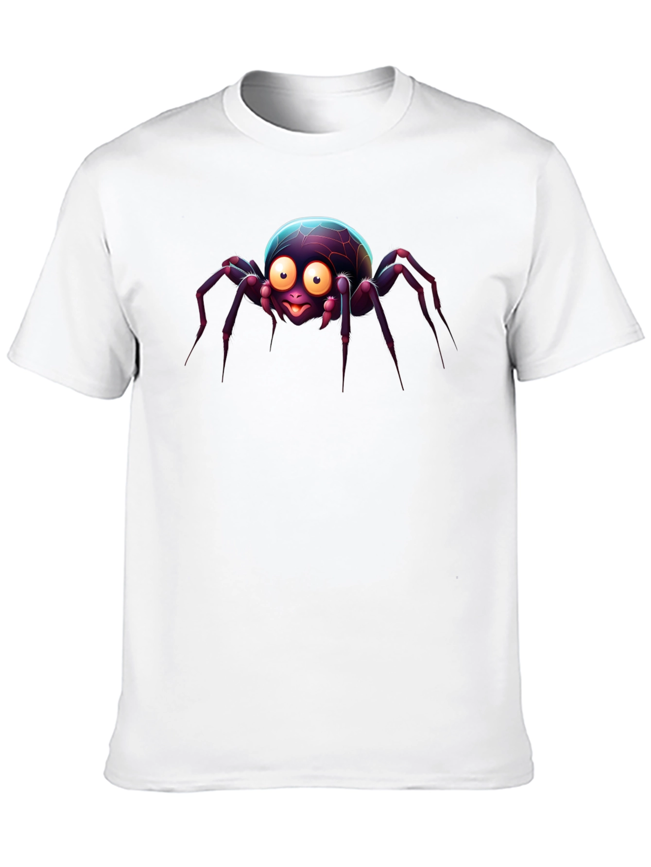 Cute Cartoon Spider Black T-Shirt