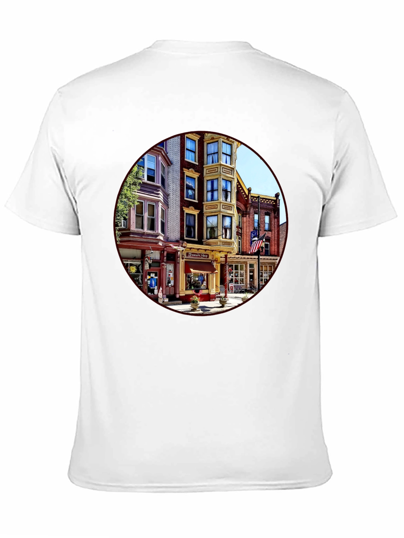 Retro Townscape Black T-Shirt