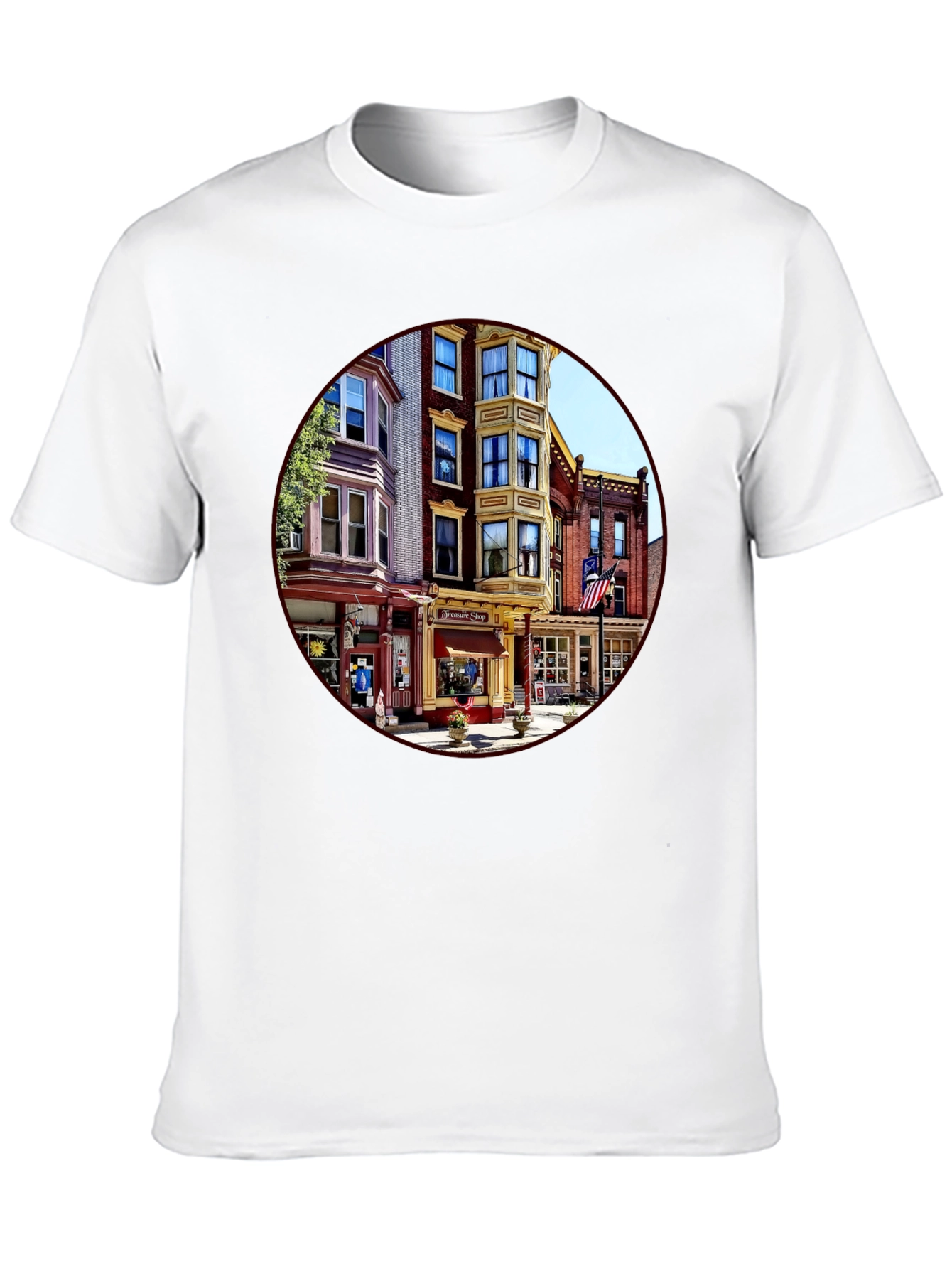 Retro Townscape Black T-Shirt