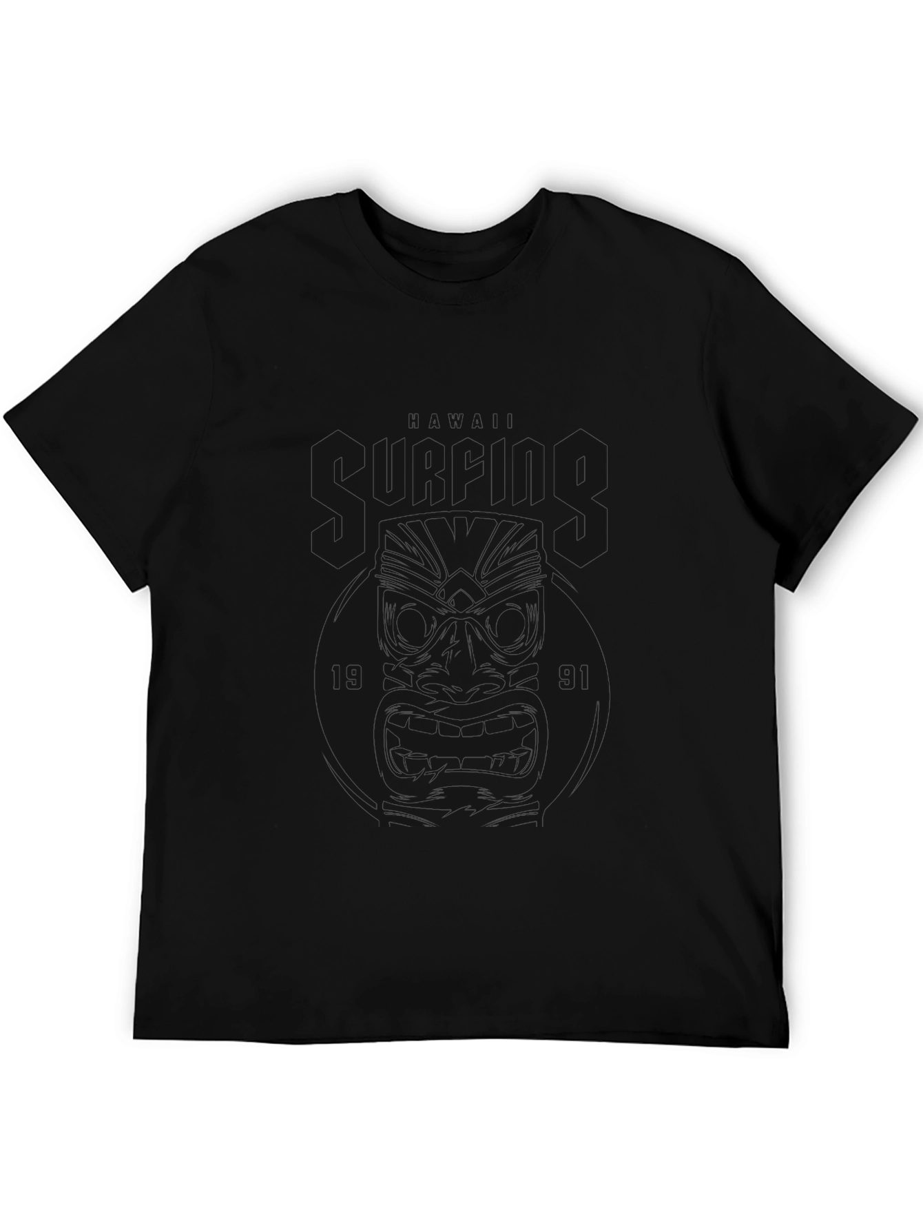 Mens Black Graphic Print Crew Neck T-Shirt
