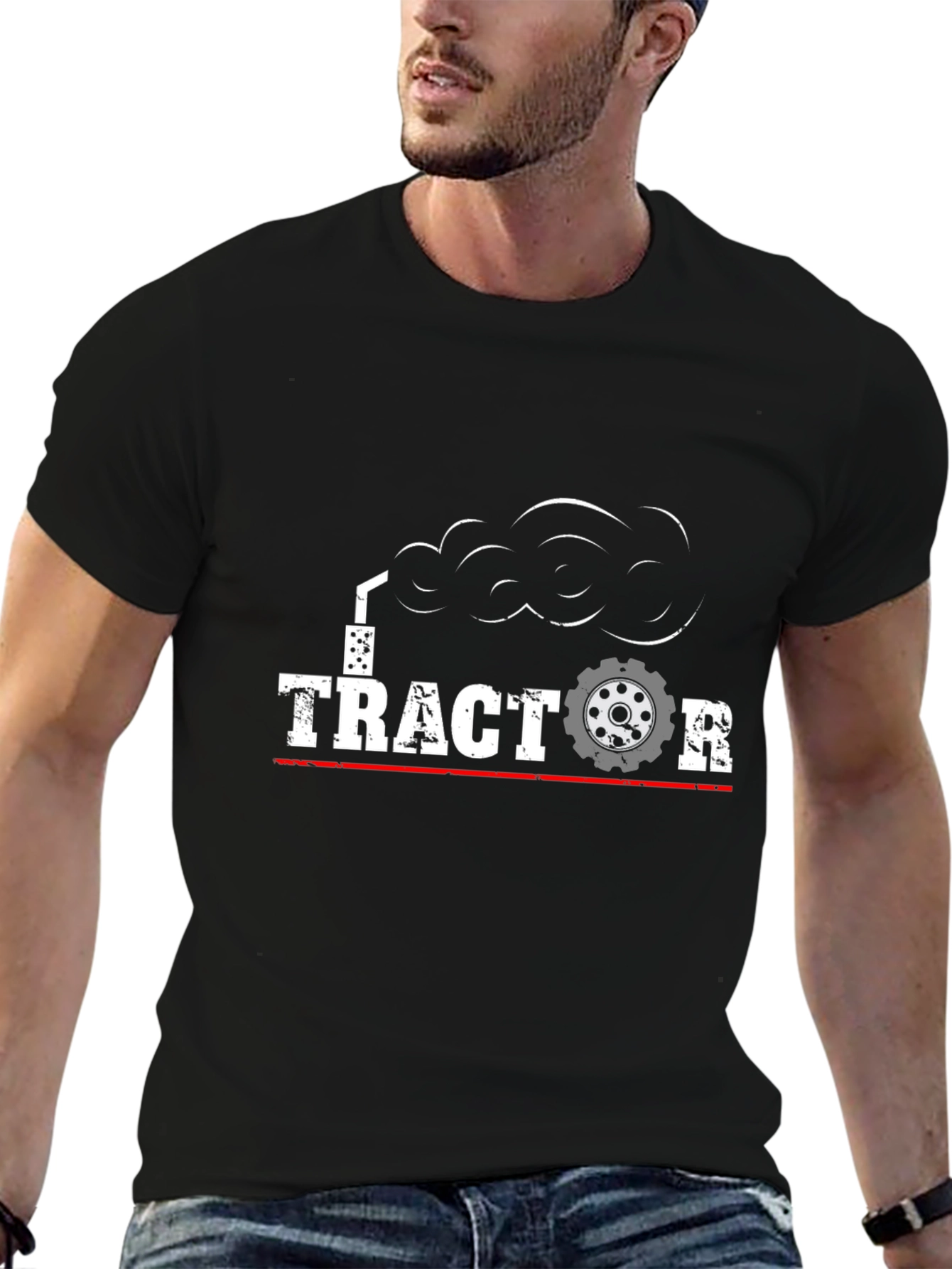 Tractor Graphic T-Shirt - Black Cotton Tee