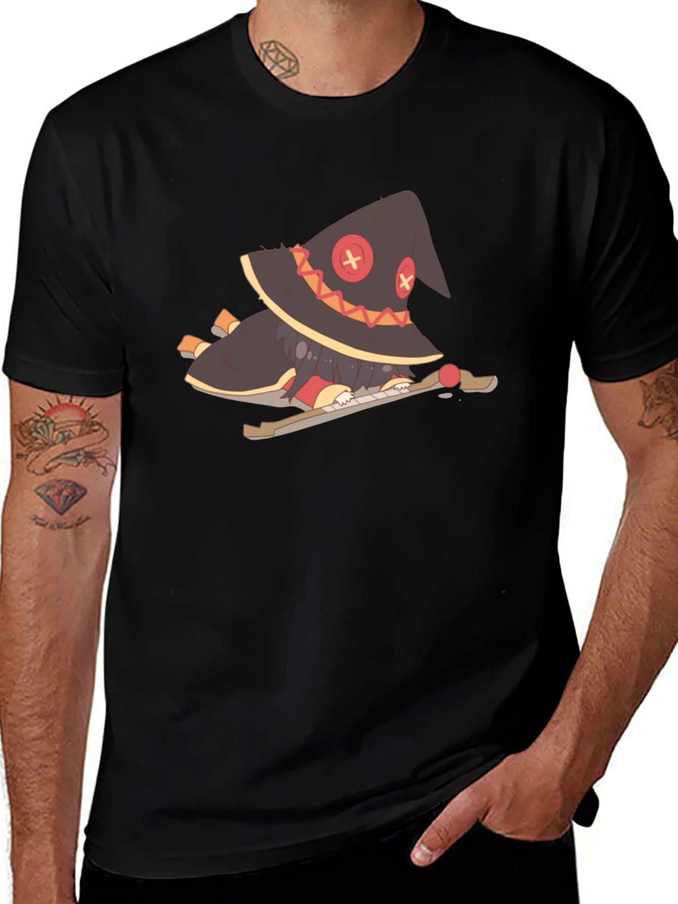 Anime Character Graphic Black T-Shirt