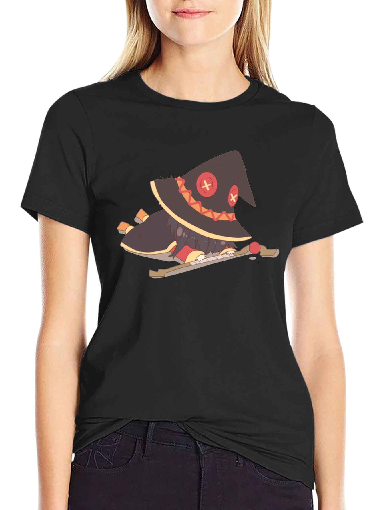 Anime Character Graphic Black T-Shirt