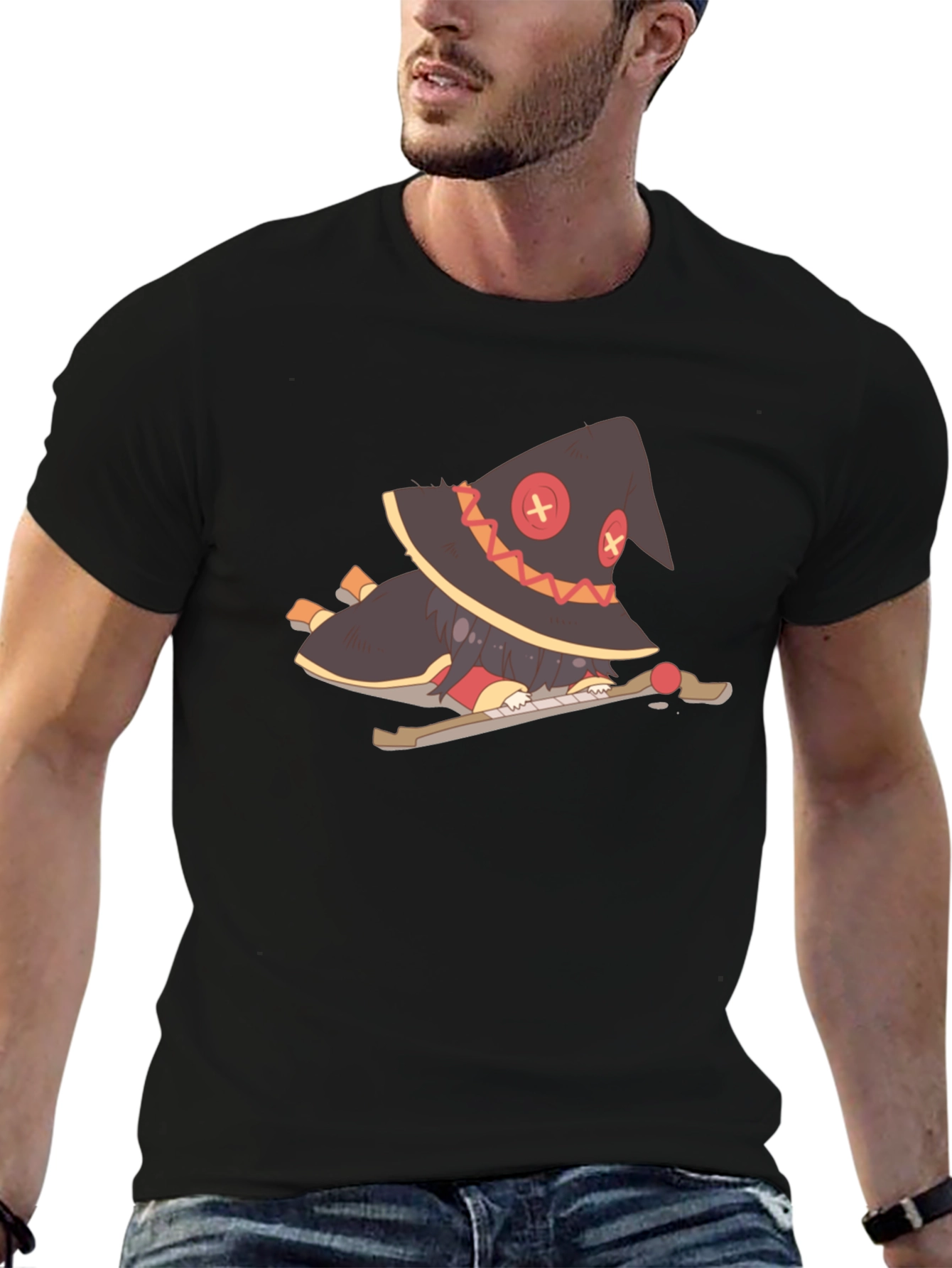 Anime Character Graphic Black T-Shirt