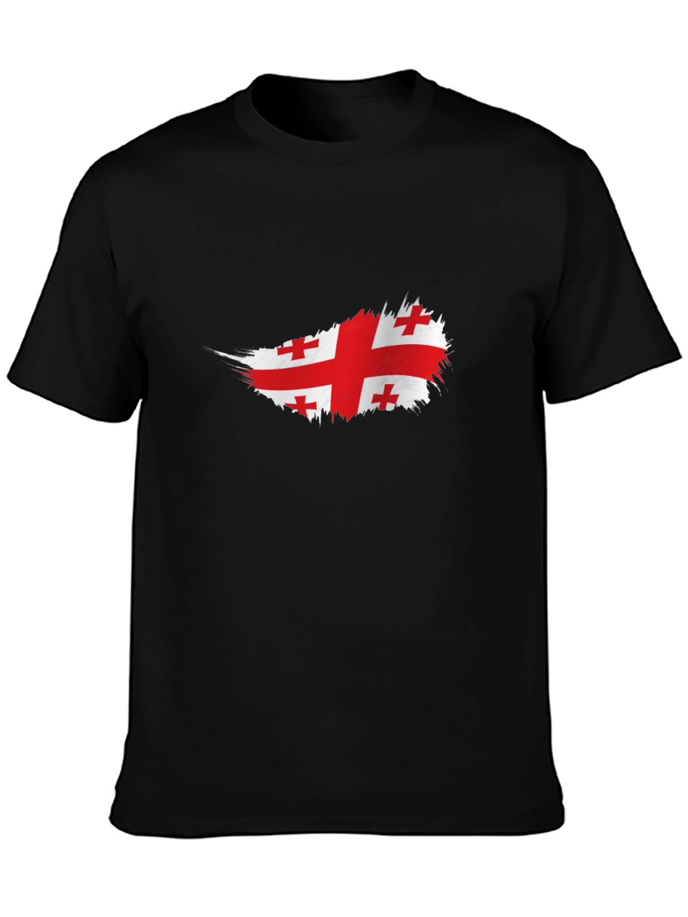 Georgian Flag T-Shirt - Brush Stroke Design