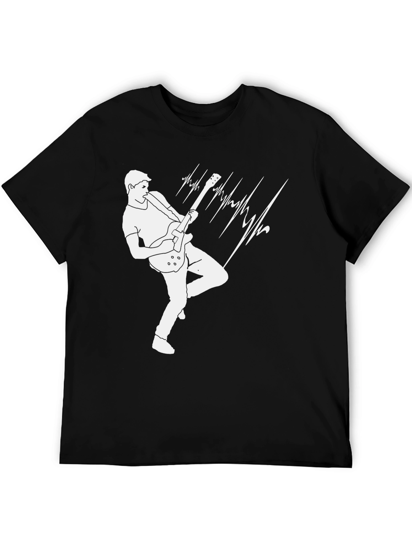 Electric Guitar Player Graphic Tee - Black
