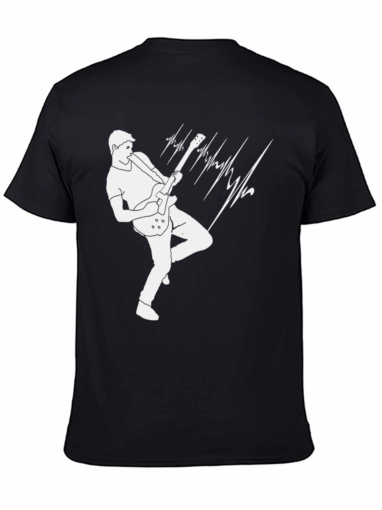 Electric Guitar Player Graphic Tee - Black
