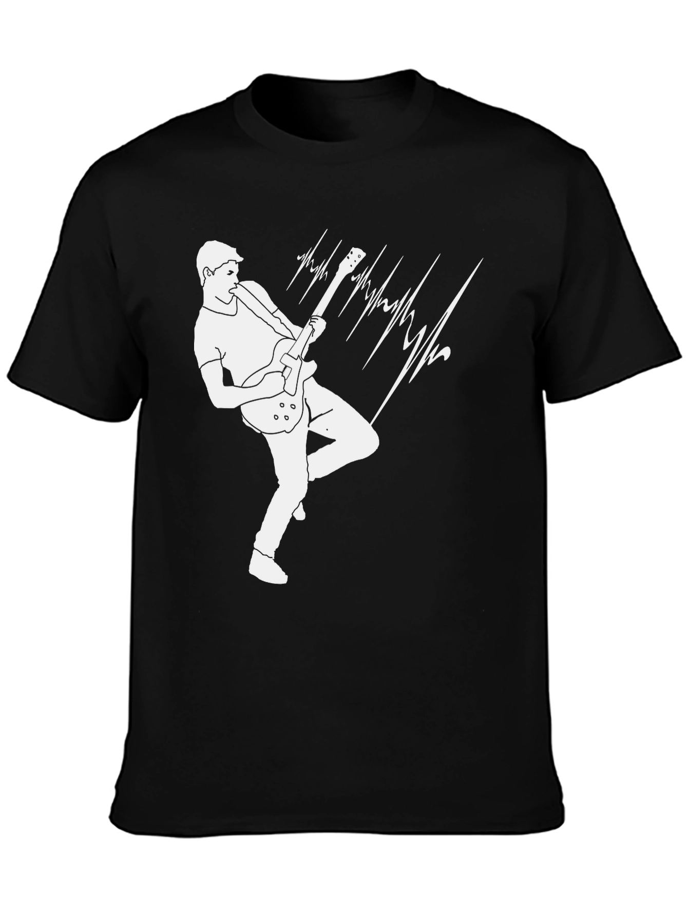 Electric Guitar Player Graphic Tee - Black