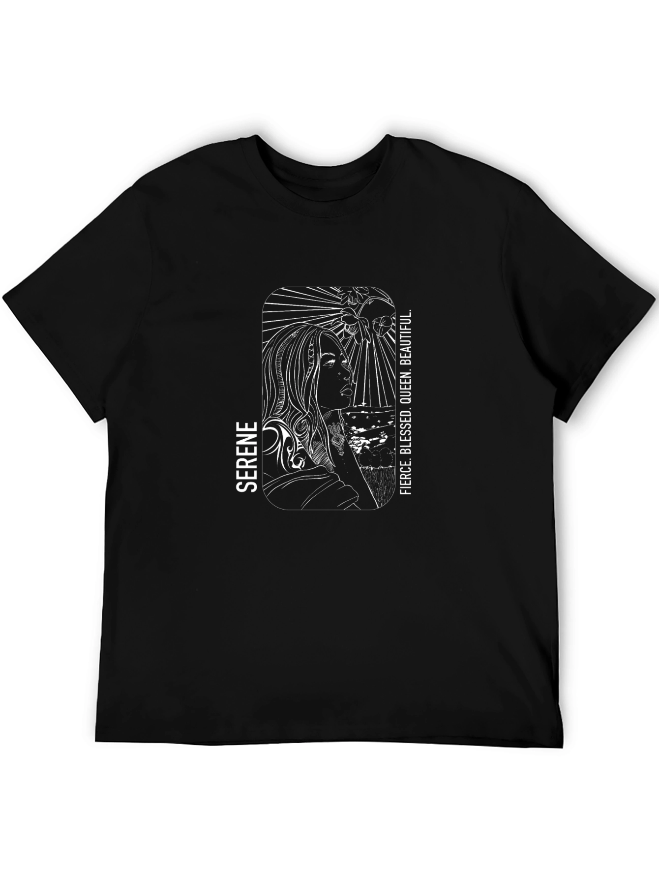 Serene Queen Graphic Tee - Black