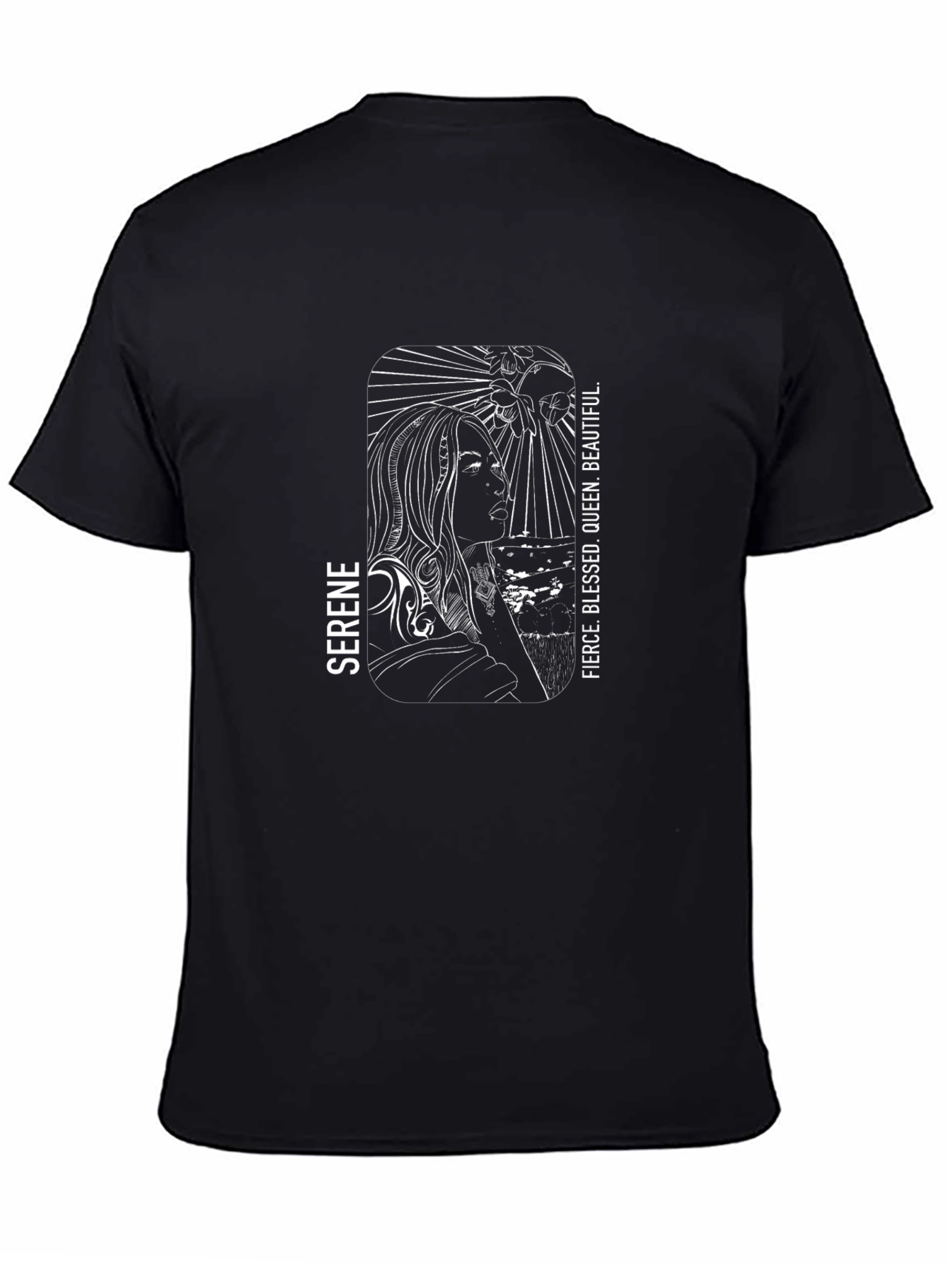 Serene Queen Graphic Tee - Black