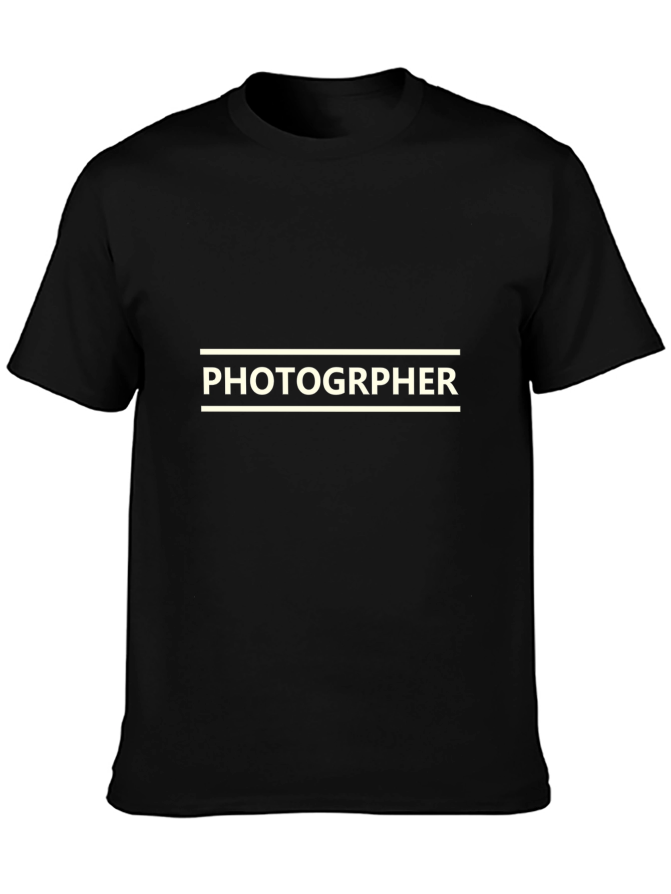 Photographer Graphic Tee - Black Cotton Crew Neck