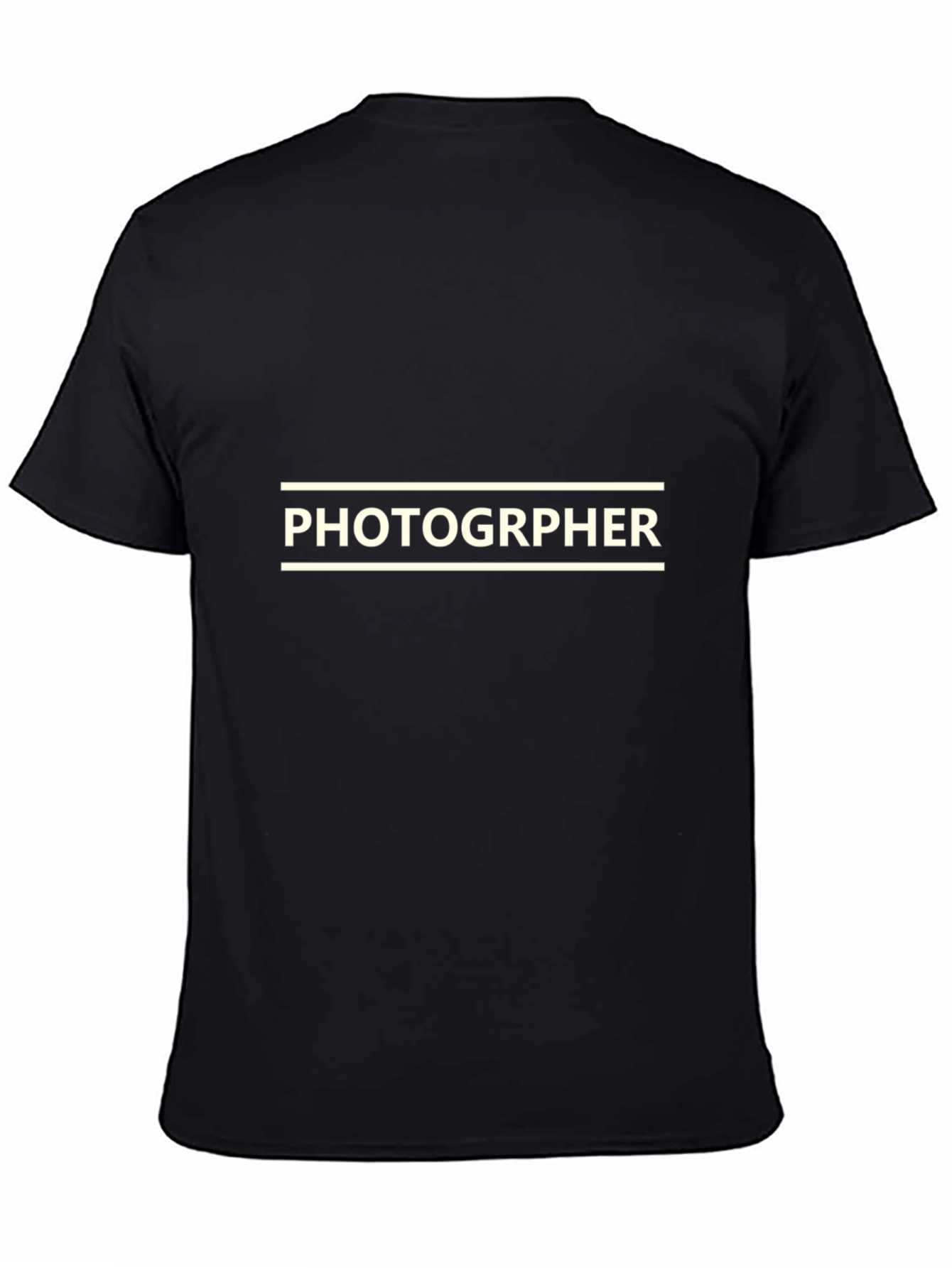 Photographer Graphic Tee - Black Cotton Crew Neck