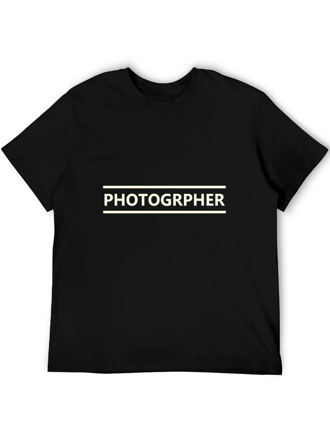 Photographer Graphic Tee - Black Cotton Crew Neck
