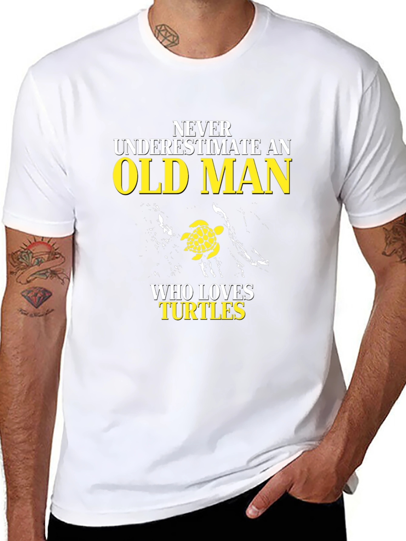 Never Underestimate an Old Man Turtle Lover T-Shirt