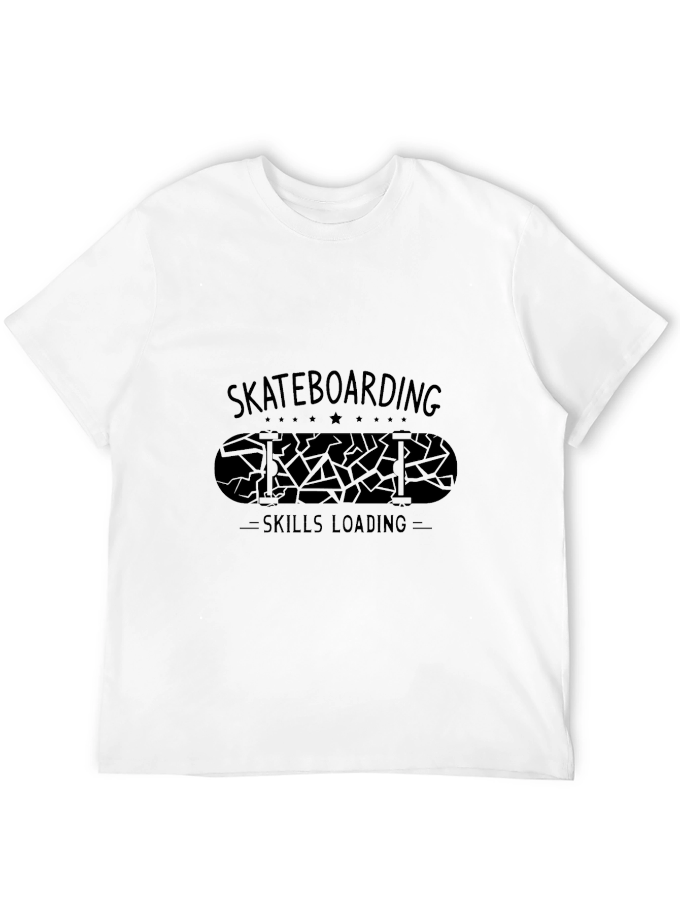 Skateboarding Skills Loading Graphic Black T-Shirt