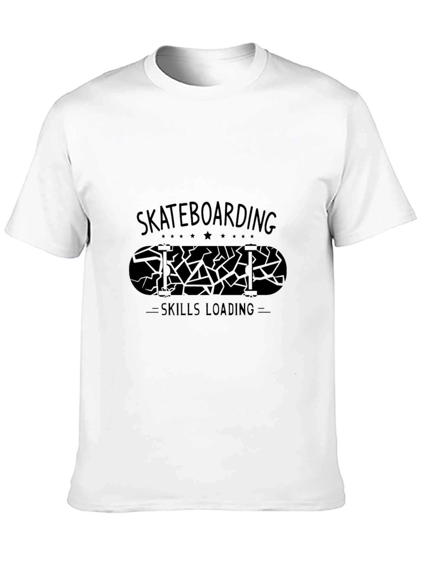 Skateboarding Skills Loading Graphic Black T-Shirt