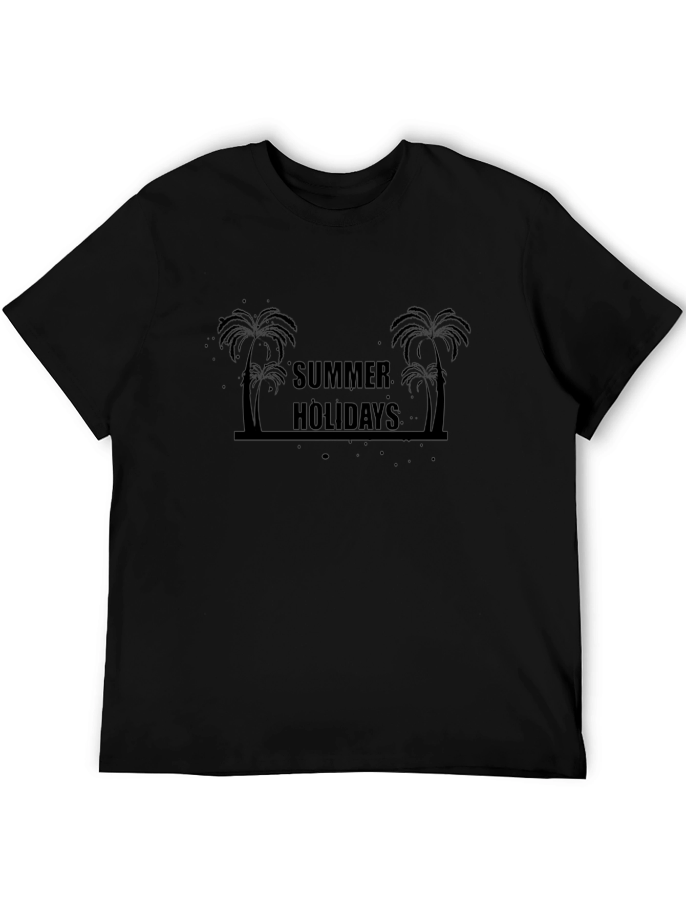 Summer Holiday Palm Tree Black T-Shirt