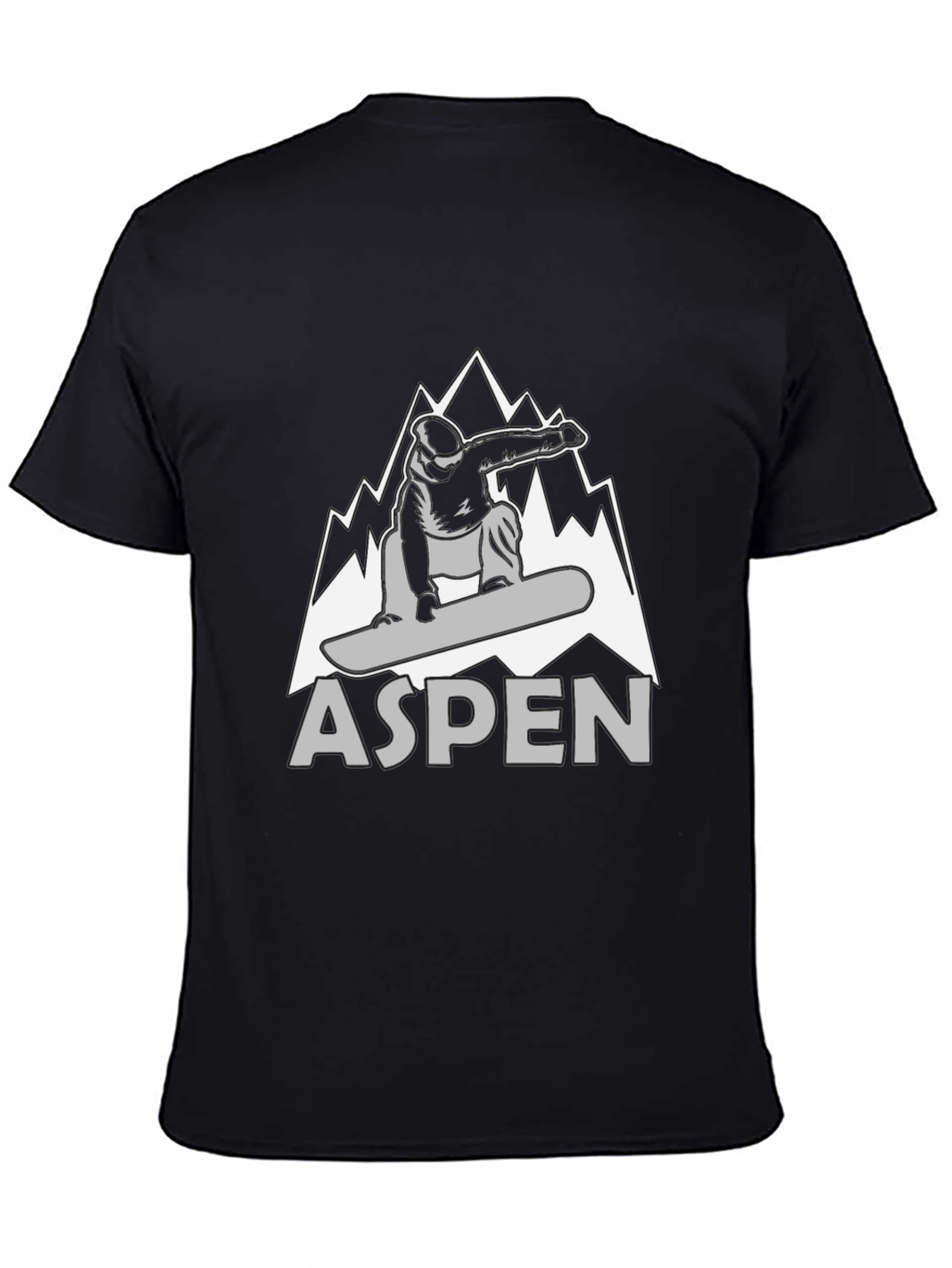 Aspen Snowboarder Graphic T-Shirt - Black