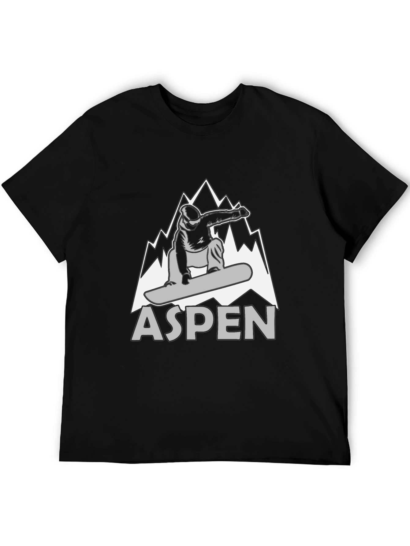 Aspen Snowboarder Graphic T-Shirt - Black