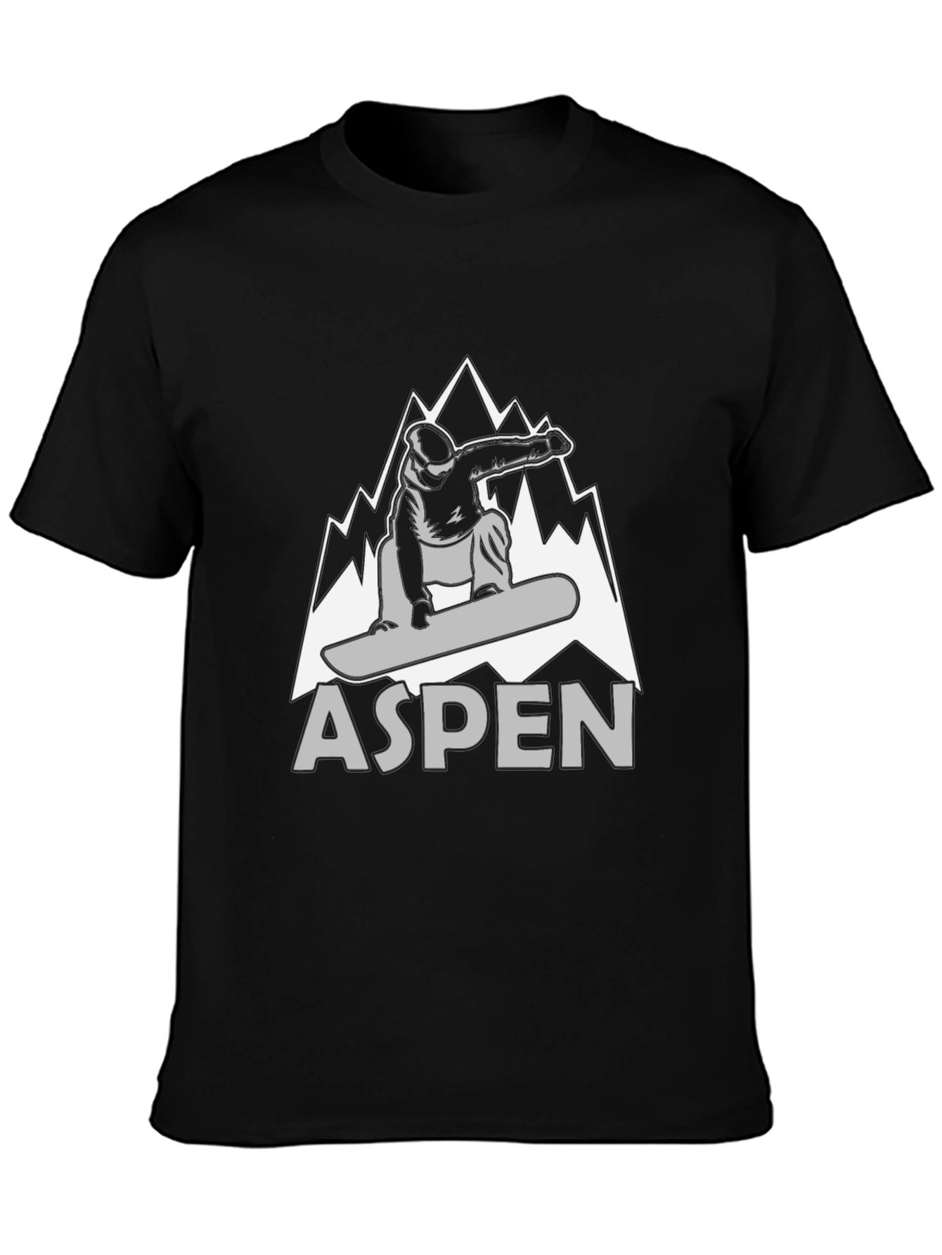 Aspen Snowboarder Graphic T-Shirt - Black