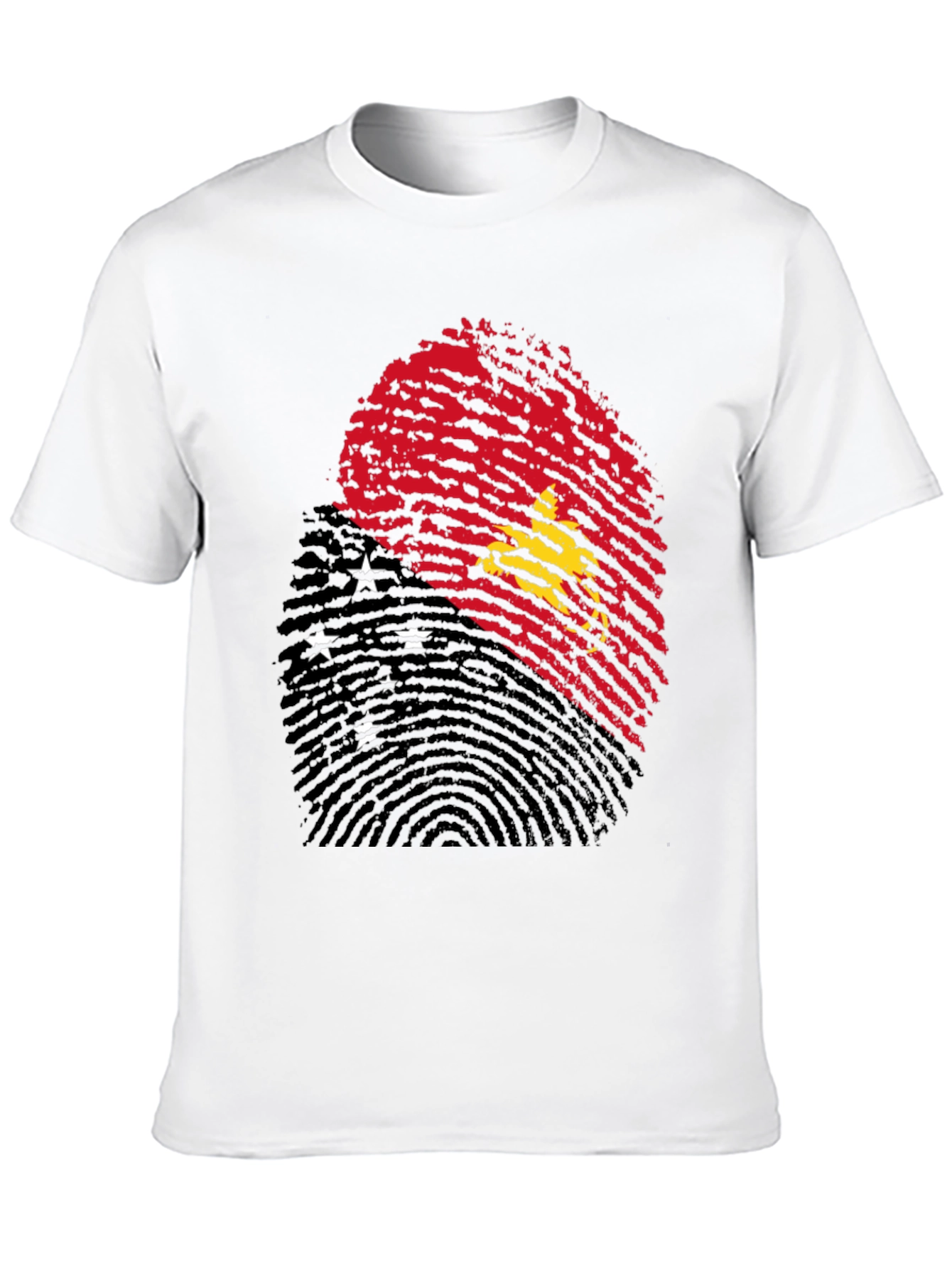 Papua New Guinea Flag Fingerprint T-Shirt