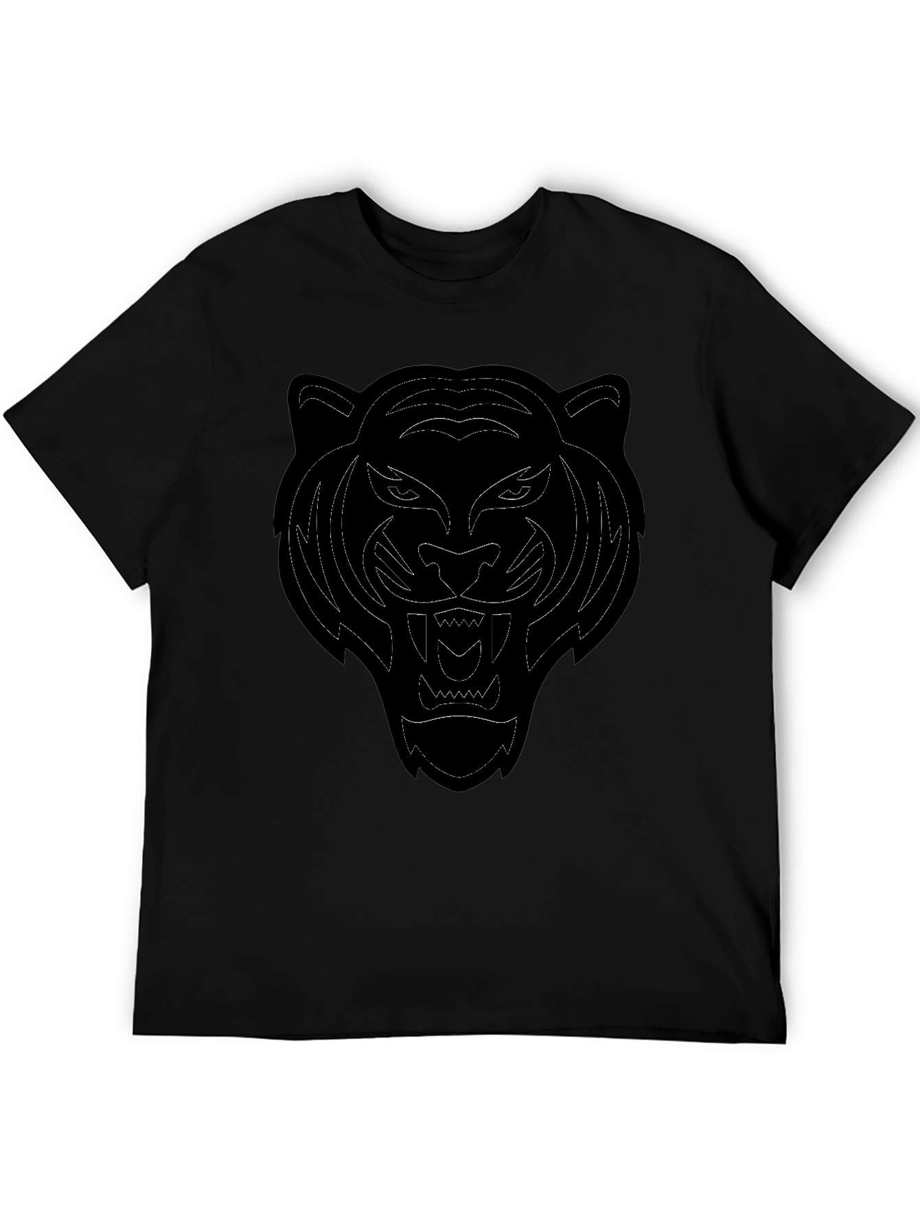 Black Tiger Graphic Tee - Mens Casual T-Shirt