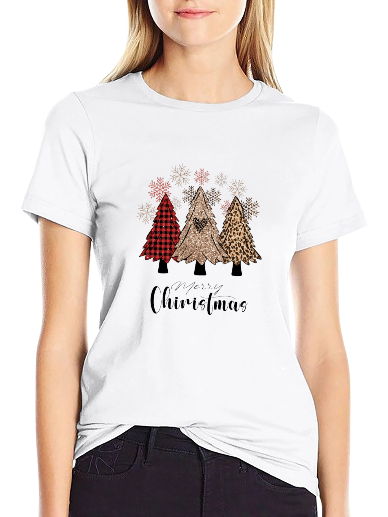 Festive Christmas Tree Graphic T-Shirt