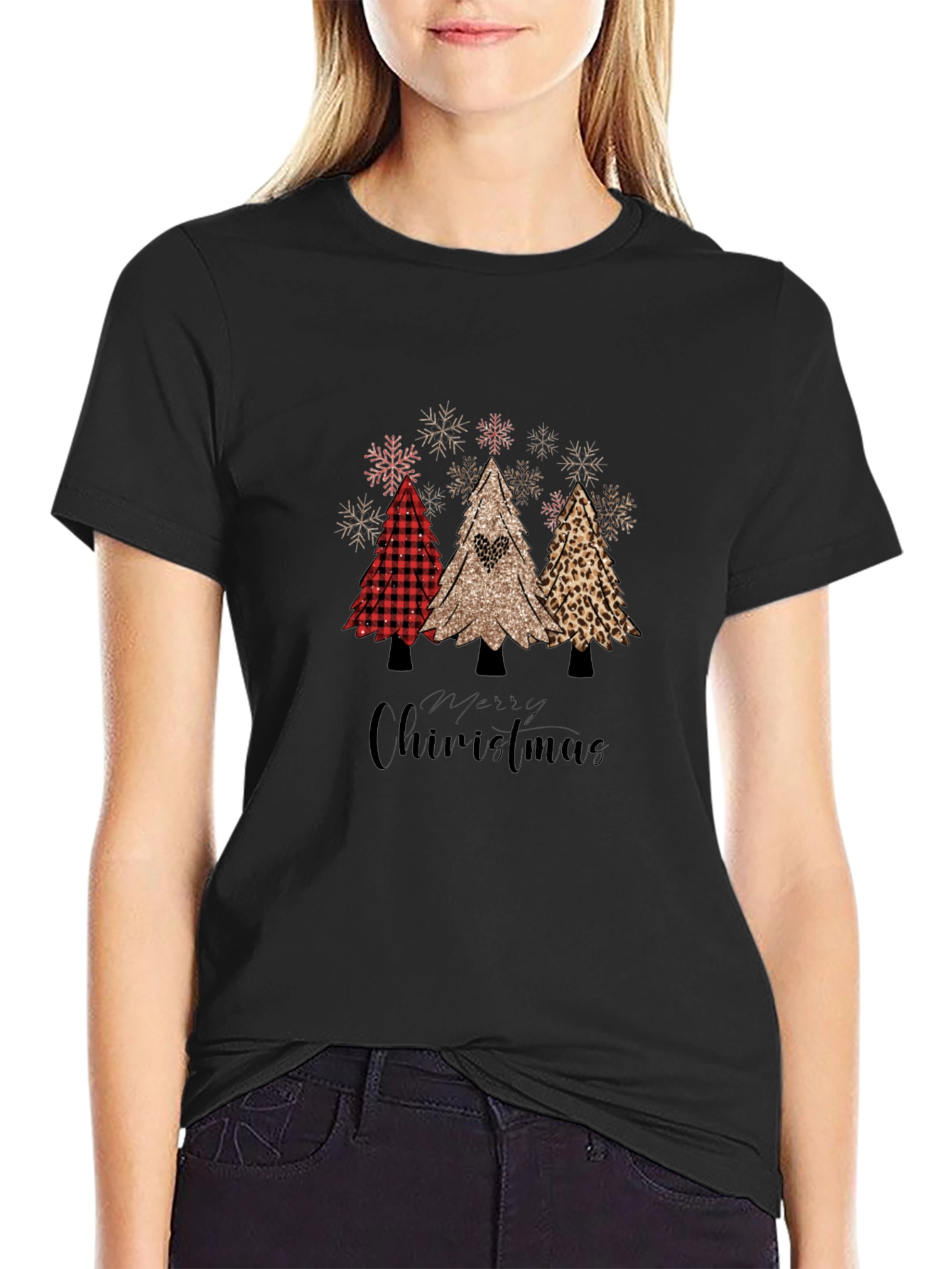 Festive Christmas Tree Graphic T-Shirt