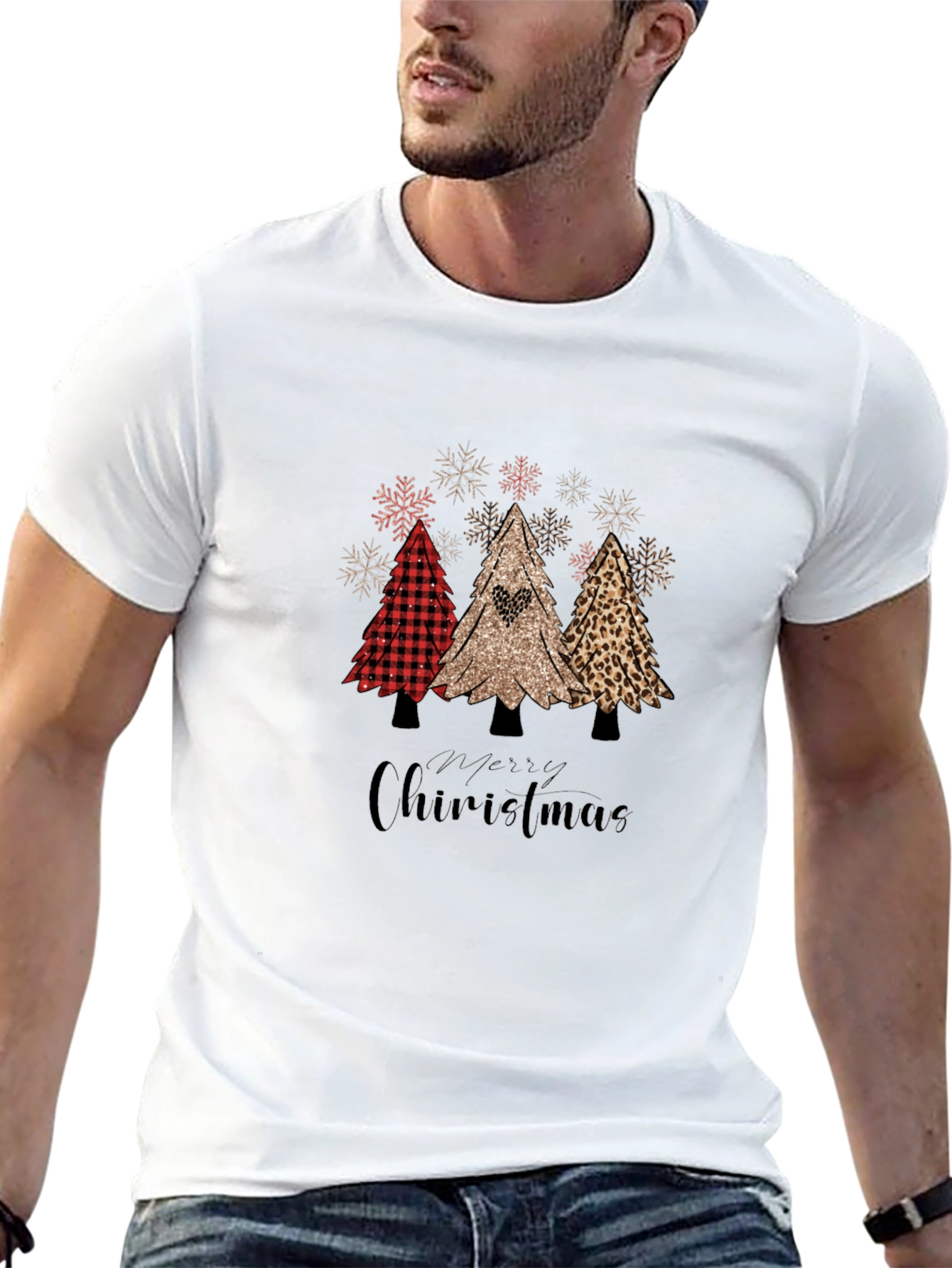 Festive Christmas Tree Graphic T-Shirt