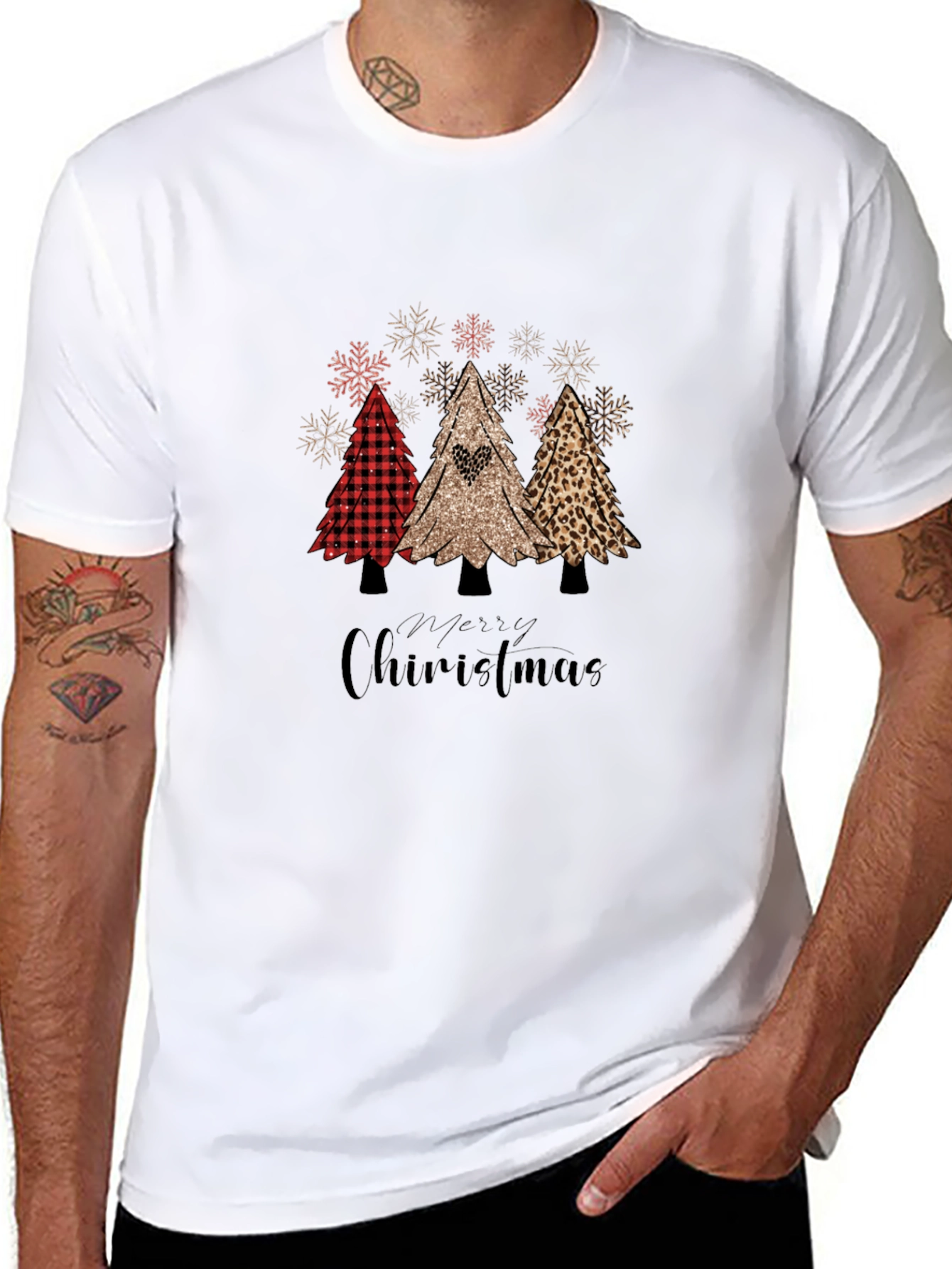 Festive Christmas Tree Graphic T-Shirt